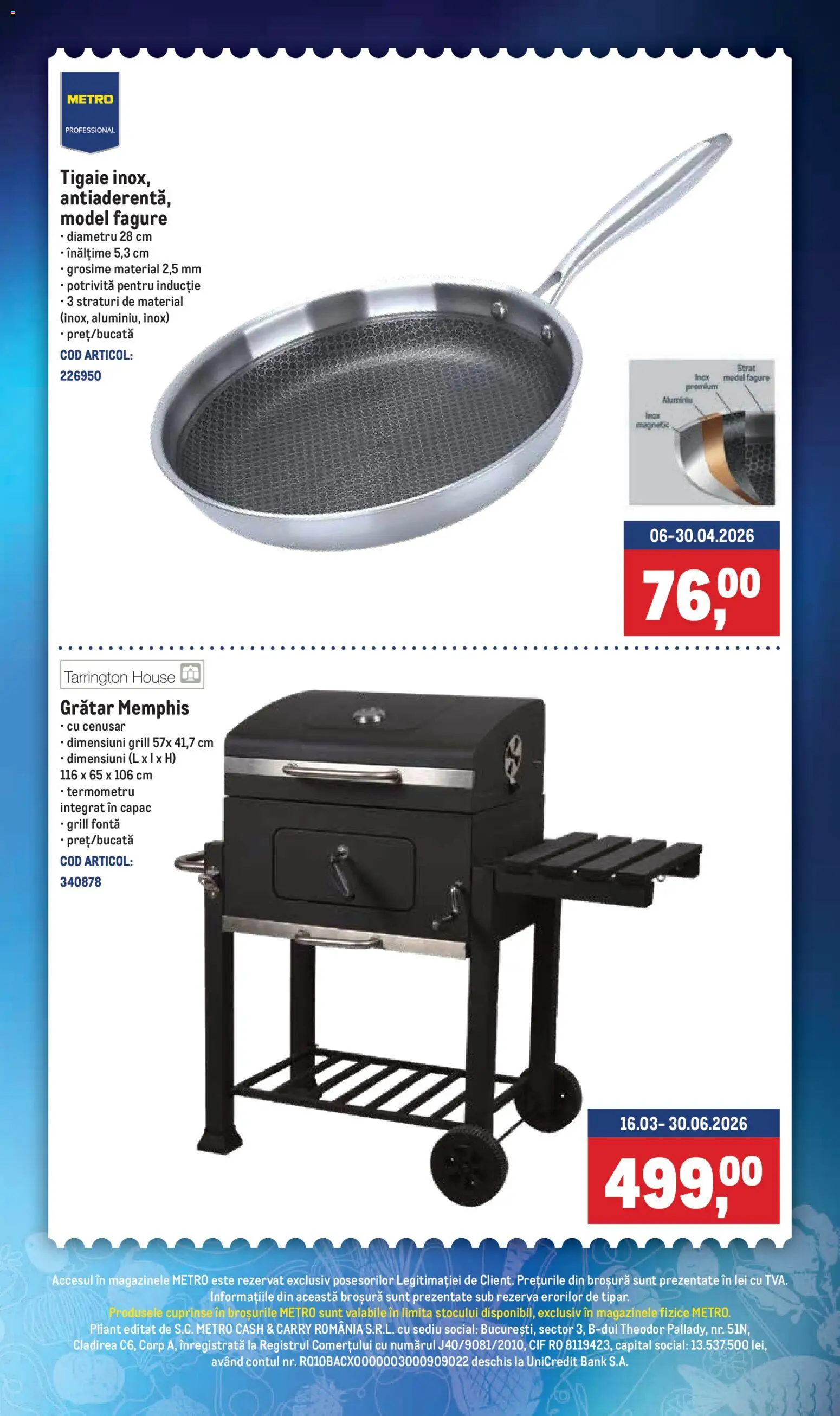 Noul catalog Metro – valabil de la 13.04.2026 | Pagină: 3 | Produse: Tigaie, Grill, Termometru, Grătar