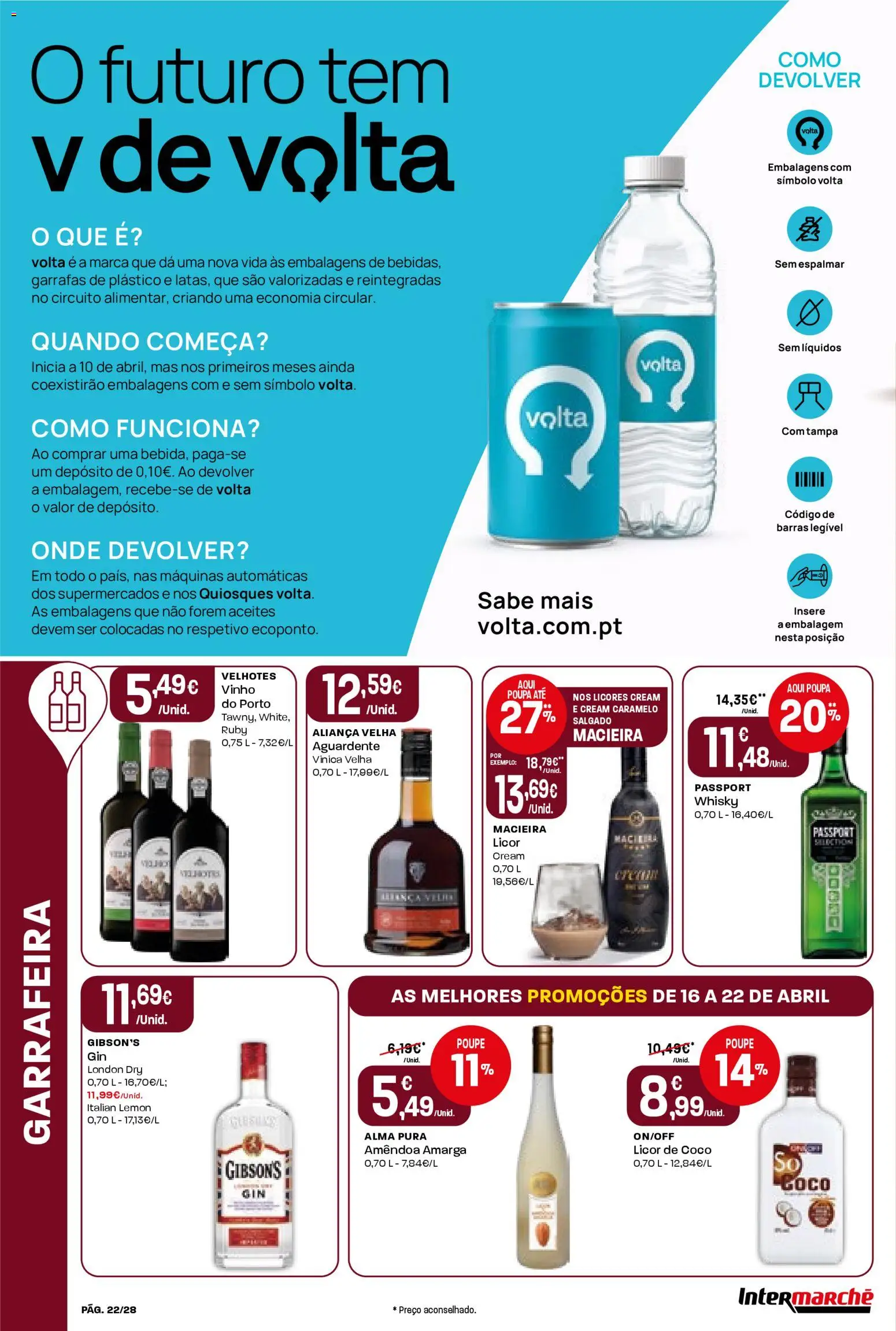 Intermarché Folheto Contact │ válido de 16.04.2026 | Página: 22 | Produtos: Whisky, Aliança, Licor, Vinho
