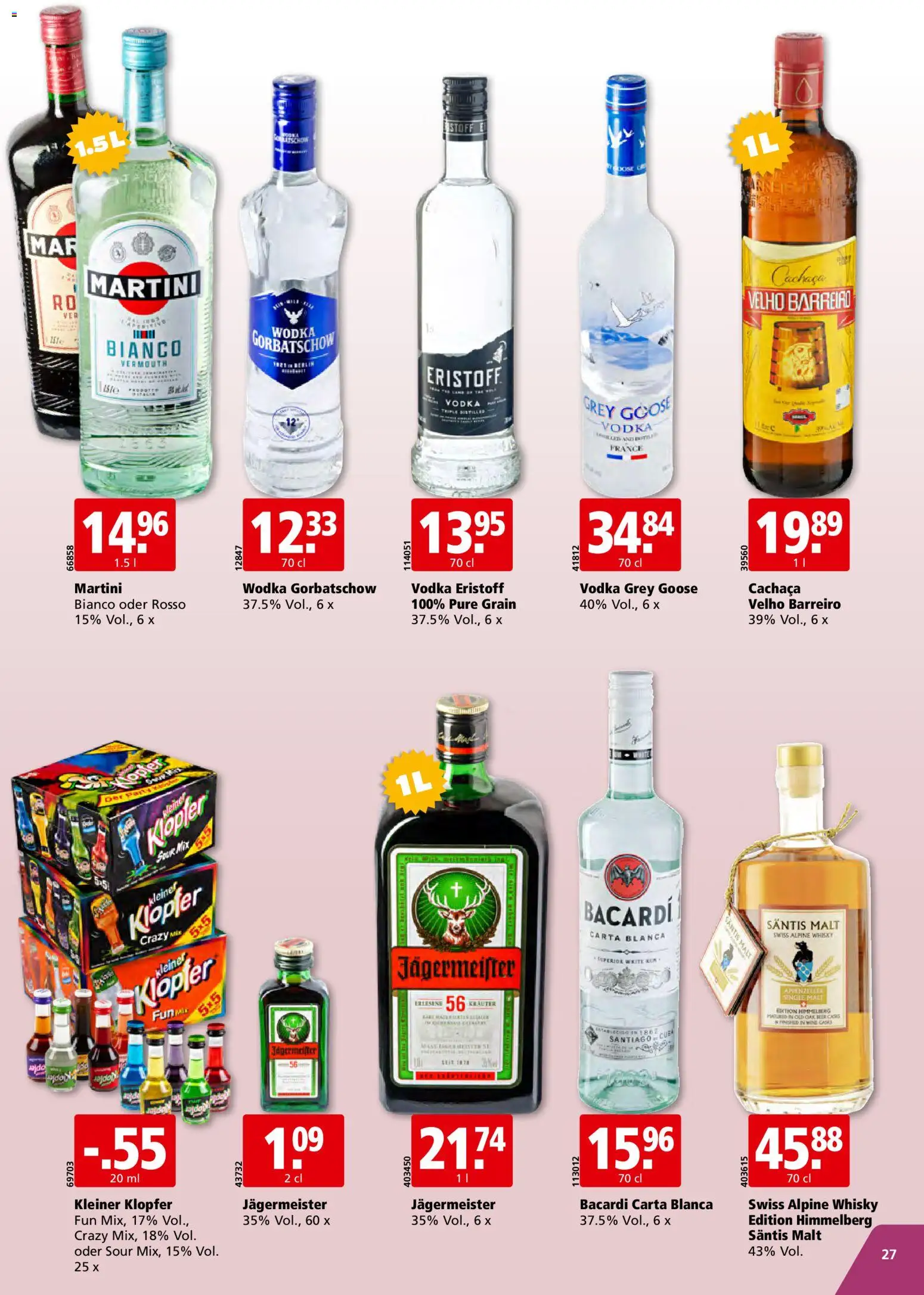 Aligro Aktionen Schlieren, Gossau SG, Frauenfeld, Rapperswil-Jona, Sargans, Bern, Brüttisellen, Pratteln, Emmen, Spreitenbach – gültig ab 17.11.2025 | Seite: 27 | Produkte: Wodka