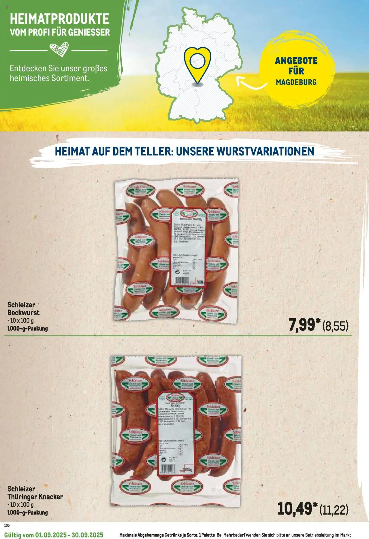 Metro Regionaler Flyer - gültig ab dem 01.09.2025 | Seite: 96 | Produkte: Bockwurst