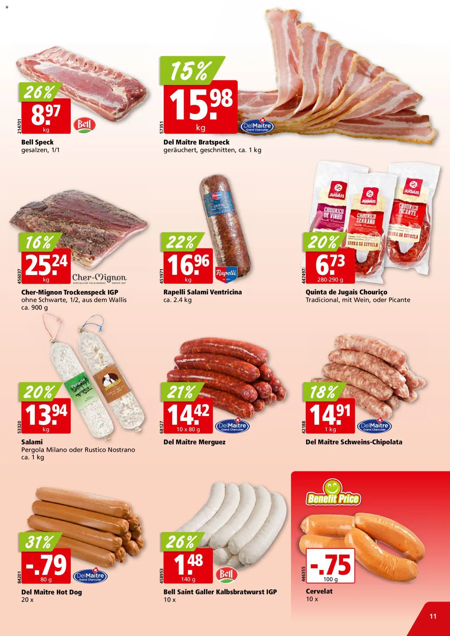 Aligro aktionen Chavannes, Matran, Genf, Sitten – gültig ab 09.03.2026 | Seite: 11 | Produkte: Salami