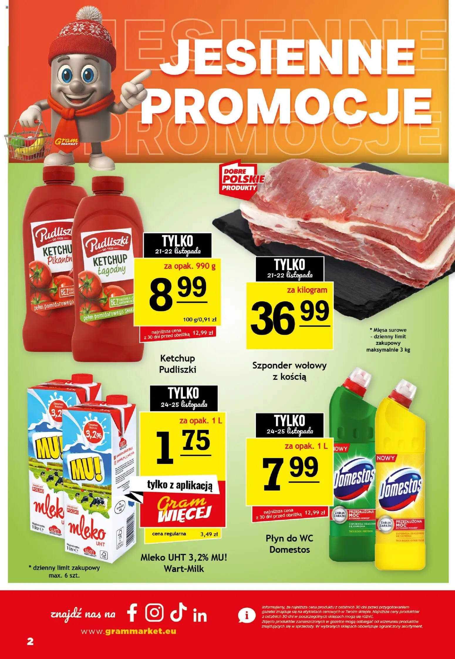Gram Market Black Friday od 19.11.2025 | Strona: 2 | Produkty: Ketchup, Domestos, Mleko