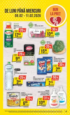 Ofertele Mega Image valabile de la 05.02.2026 | Pagină: 23 | Produse: Şerit ödül, Piersică, Biscuiți, Zahăr
