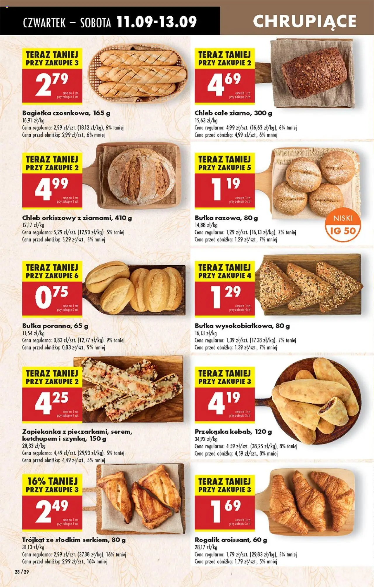 Biedronka gazetka - Oferta w tym tygodniu od 11.09.2025 | Strona: 28 | Produkty: Kebab, Zapiekanka, Bułka, Bagietka
