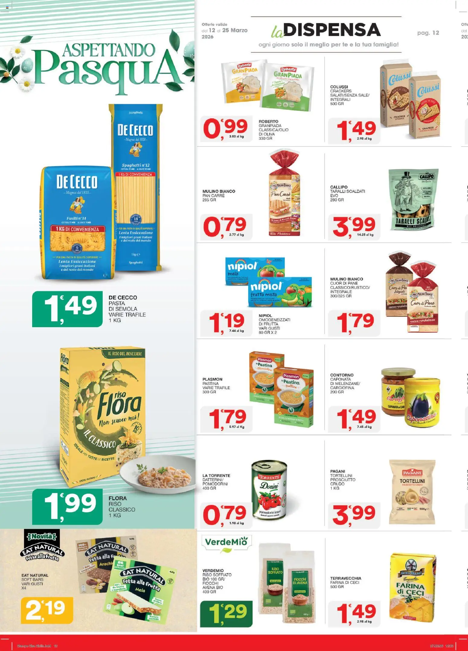 Volantino SISA del 12.03.2026 | Pagina: 12 | Prodotti: Riso, Fiocchi, Frutta, Pasta
