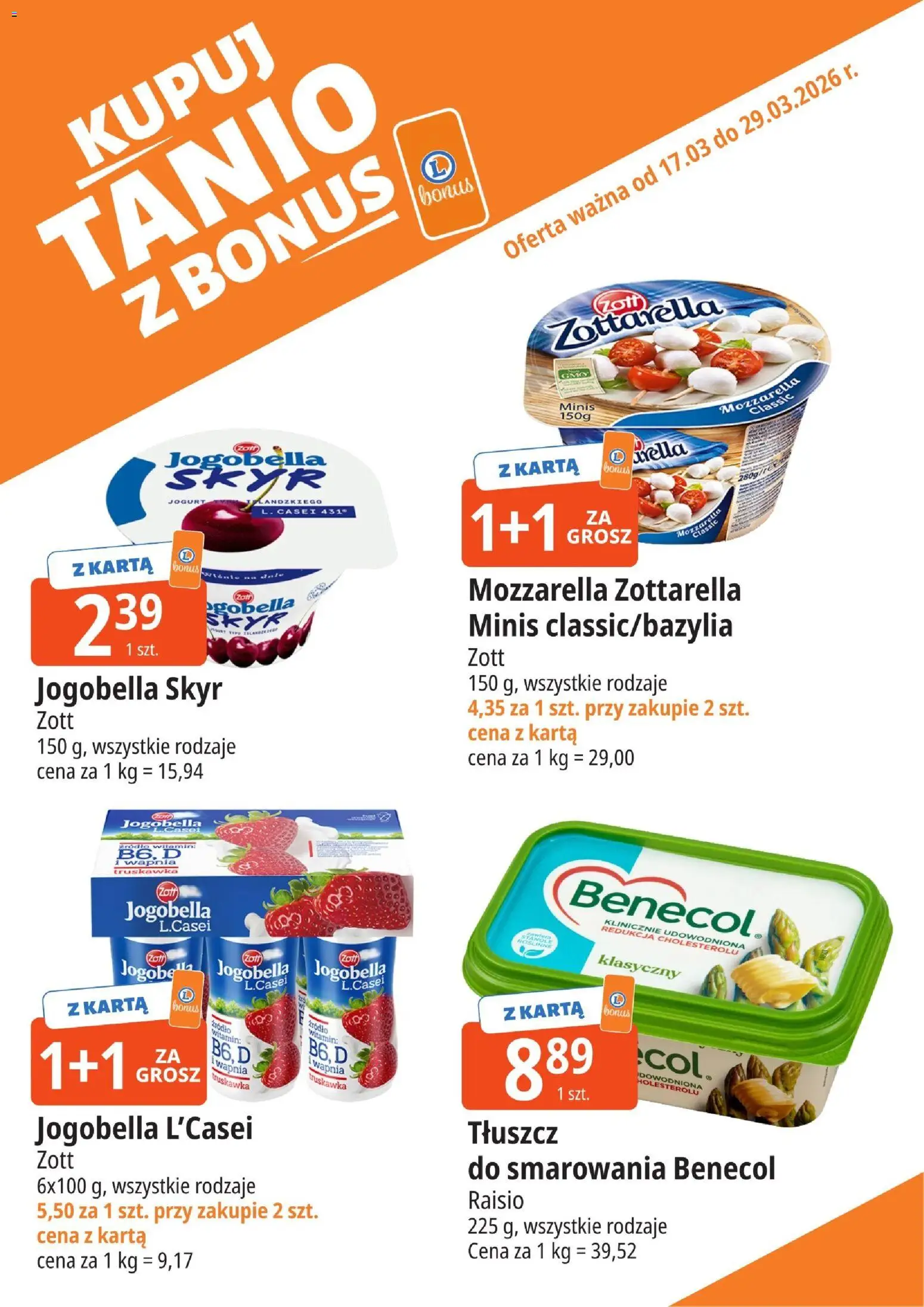 E.Leclerc gazetka - Elbląg kupony dodatkowe od 17.03.2026 | Strona: 2 | Produkty: Karta, Jogurt, Mozzarella, Skyr