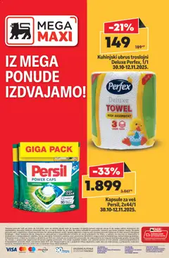 Mega Maxi katalog - pregled Mega Maxi kataloga - važi od 30.10.2025 | Strana: 10 | Proizvode: Kapsule, Ubrus, Vrata, Persil