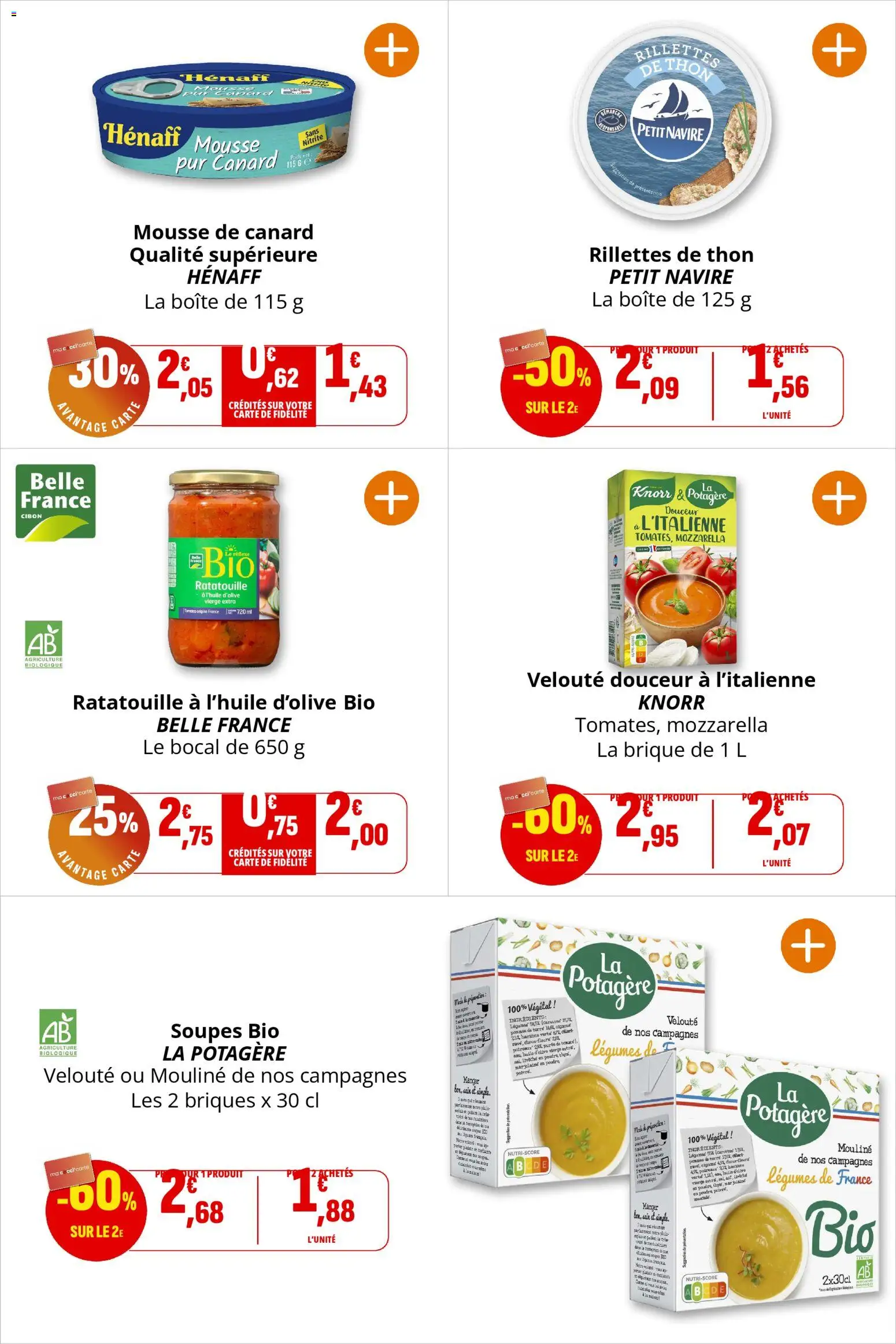 {H1} | Page: 34 | Produits: Mozzarella, Briques, Thon, Huile