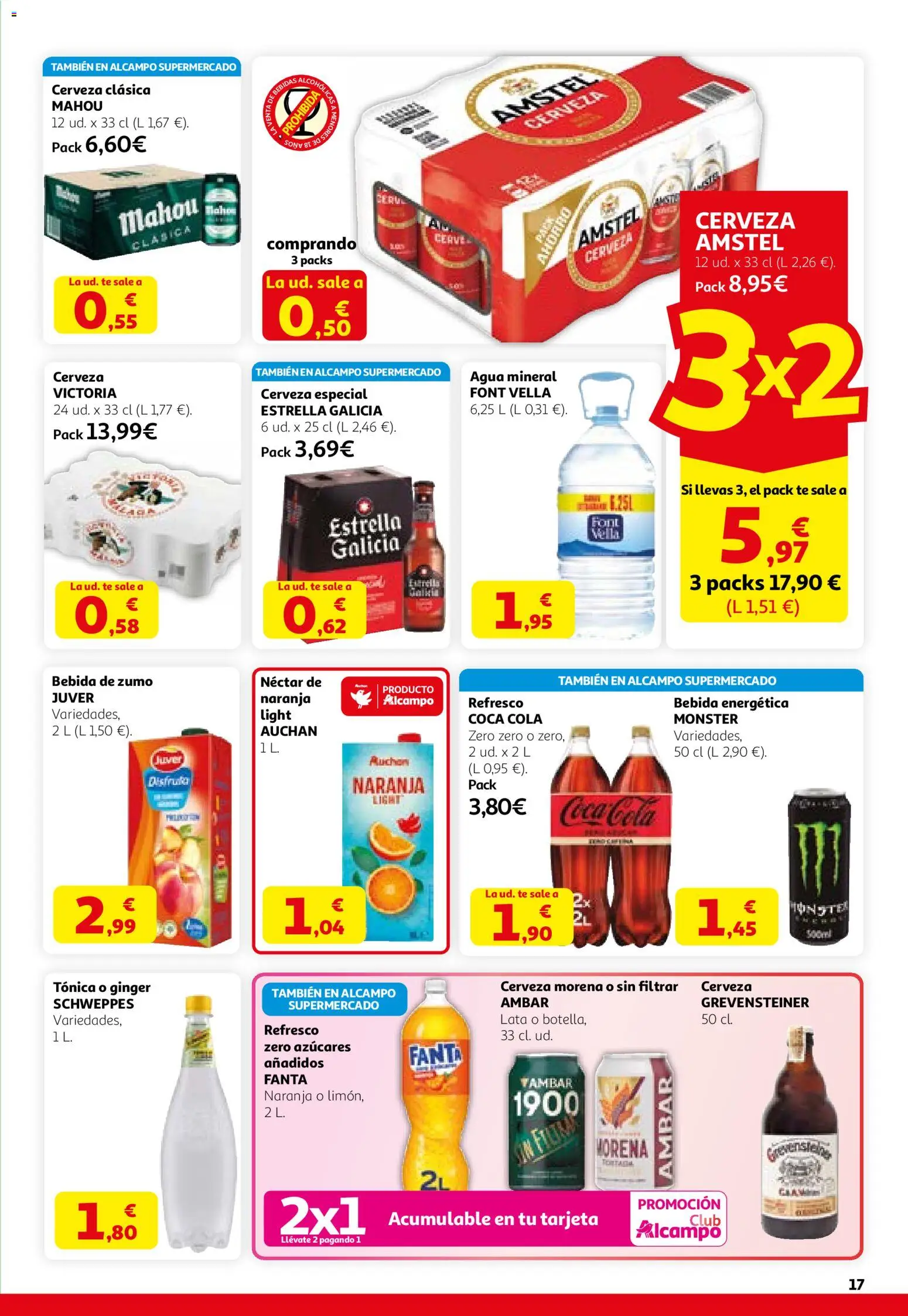 Alcampo HGU Nacional │ válido desde el 12.03.2026 | Página: 17 | Productos: Cerveza, Ροζ πιπέρι, Té, Agua mineral