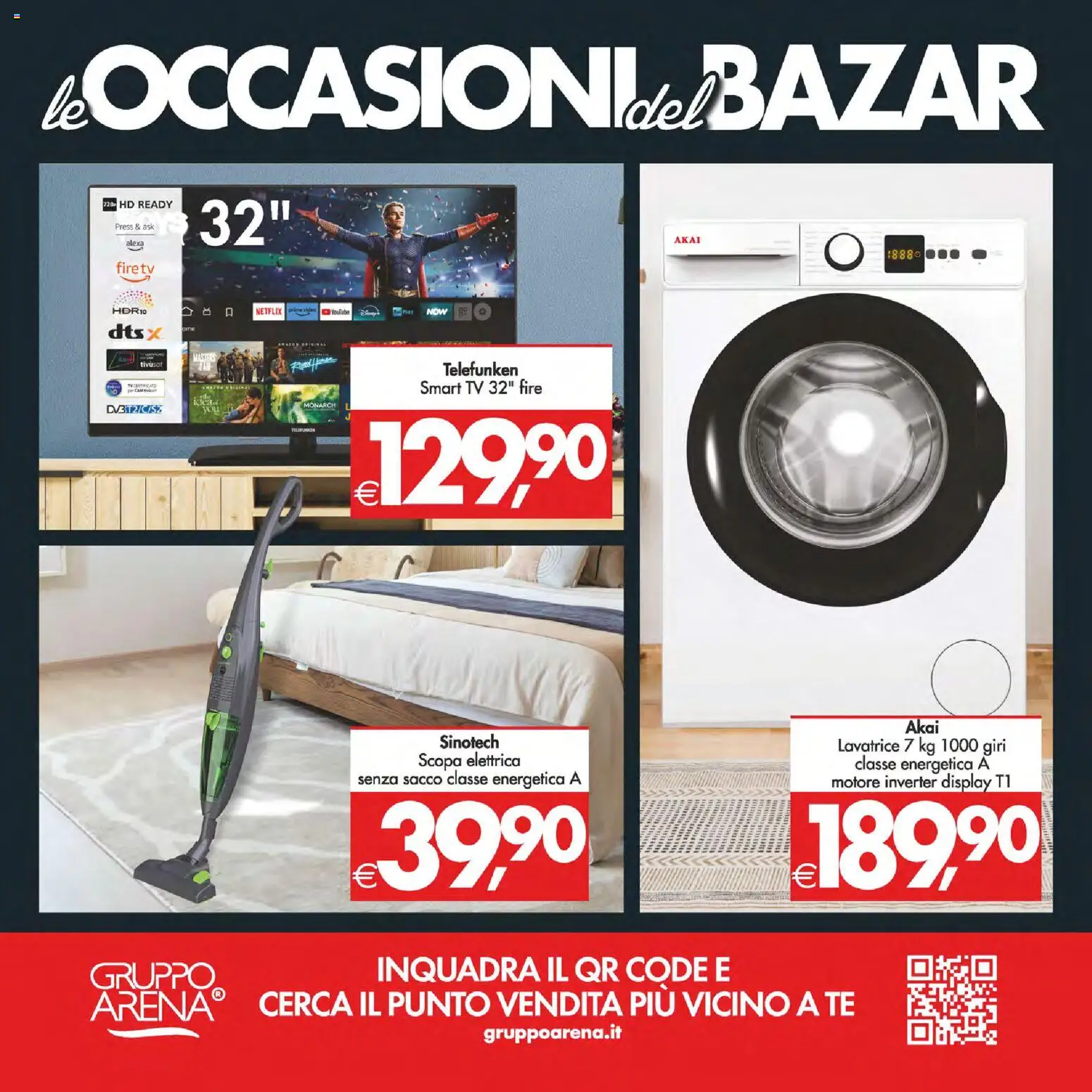 Volantino Decò del 24.02.2026 | Pagina: 20 | Prodotti: Scopa elettrica, smart TV, Lavatrice, Scopa