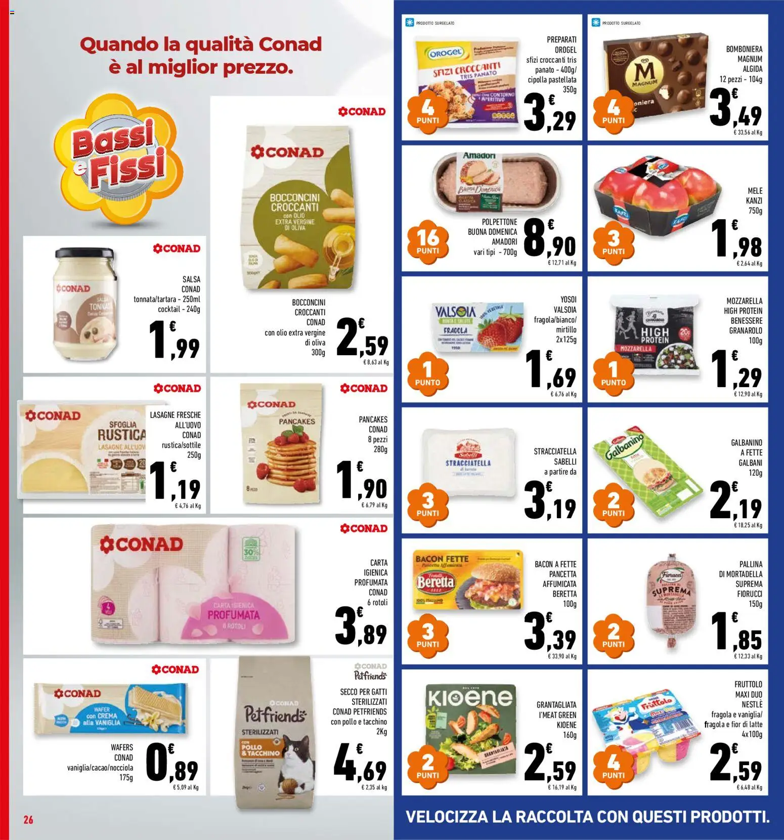 Volantino Conad del 25.03.2026 | Pagina: 26 | Prodotti: Crema, Carta igienica, Pollo, Mozzarella