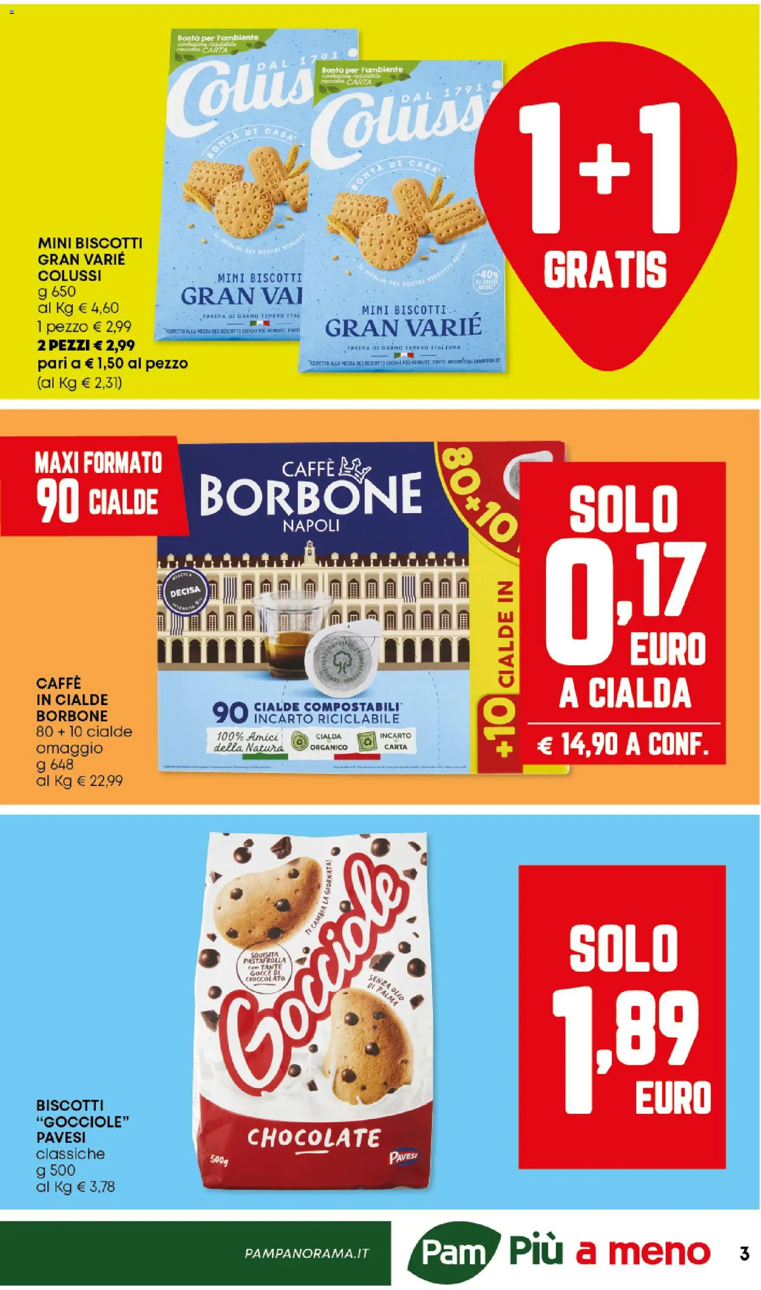 Volantino Panorama del 23.10.2025 | Pagina: 3 | Prodotti: Caffè, Biscotti, Farina, Cialde borbone
