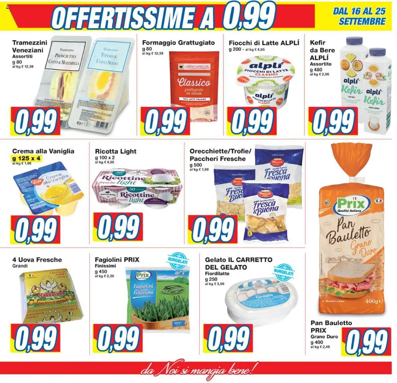 Volantino Prix del 16.09.2025 | Pagina: 3 | Prodotti: Fiocchi di latte, Fiocchi, Ricotta, Fagiolini