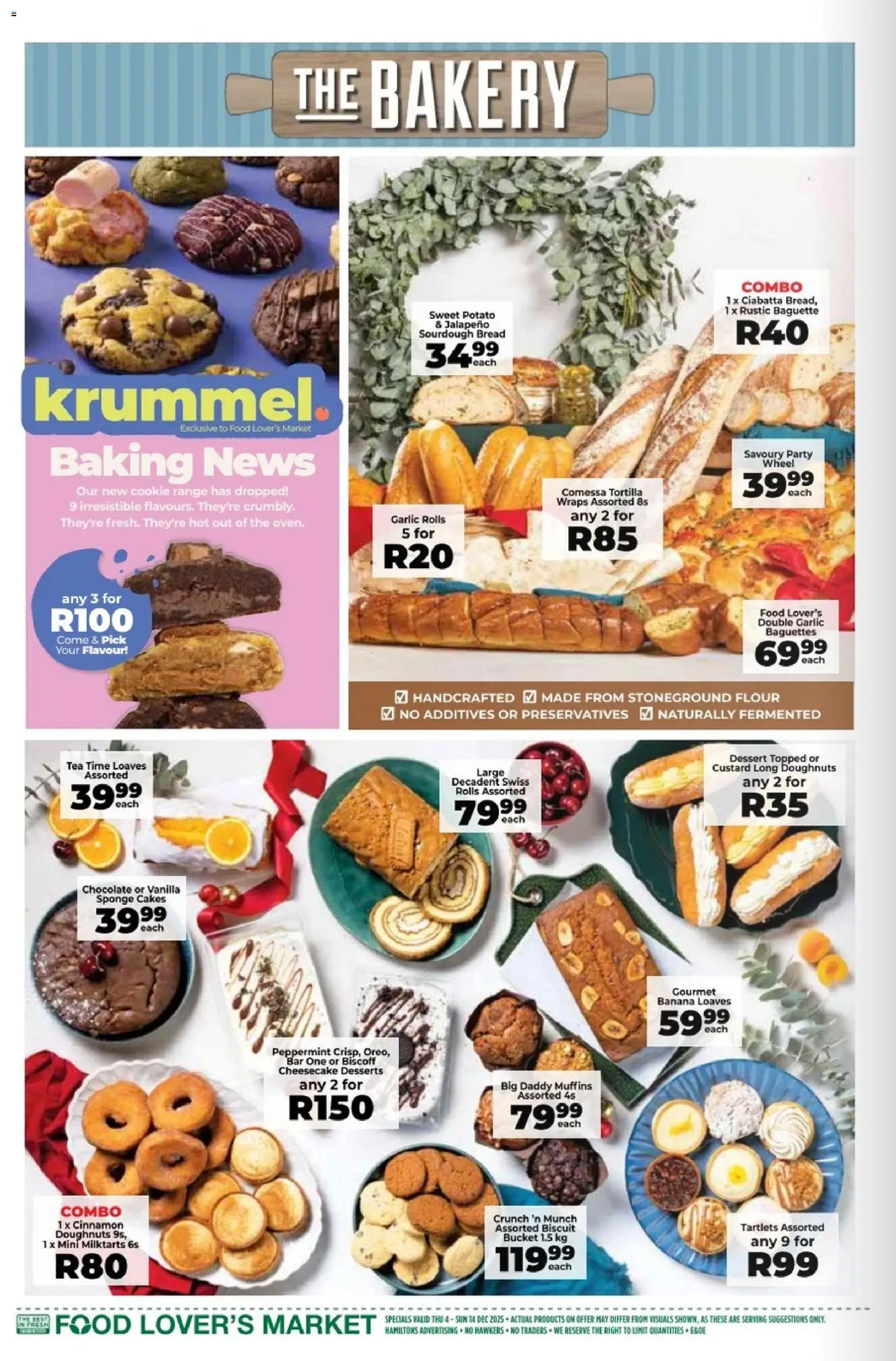 New Food Lover's Market catalogue – valid from 04.12.2025 | Page: 8 | Products: Flour, Pó talco, Garlic, Peach
