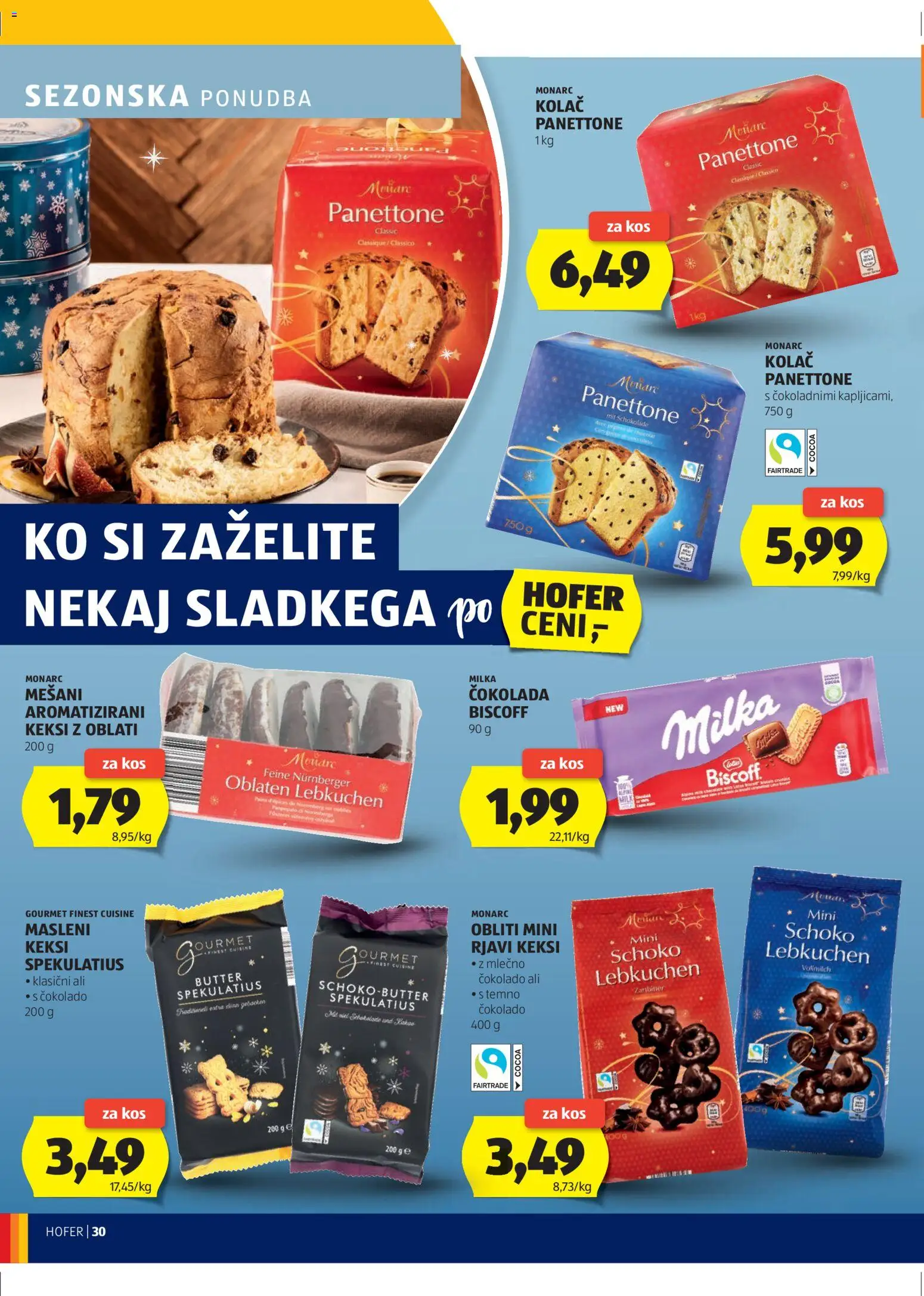 Novi Hofer katalog ponudbe – veljaven od 30.10.2025 | Stran: 30 | Izdelki: Keksi, Kolač, Kos, Cokolada
