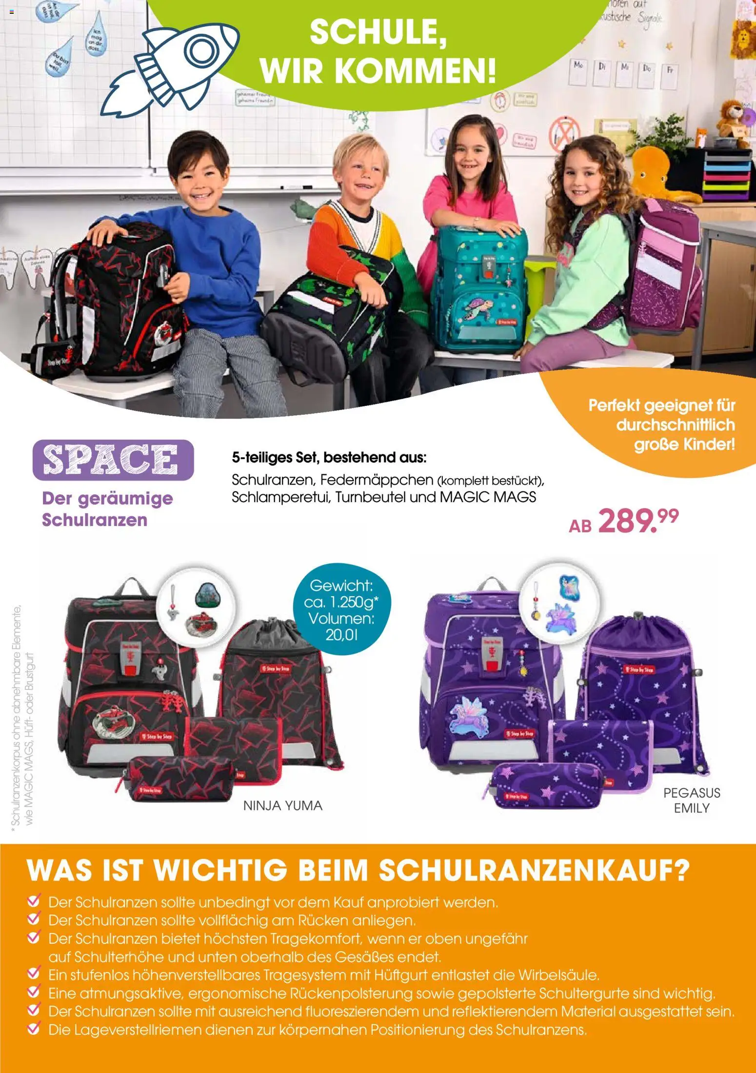 Galeria Karstadt Kaufhof Prospekt Schulranzen  	 – gültig ab 02.03.2026 | Seite: 2 | Produkte: Gewicht