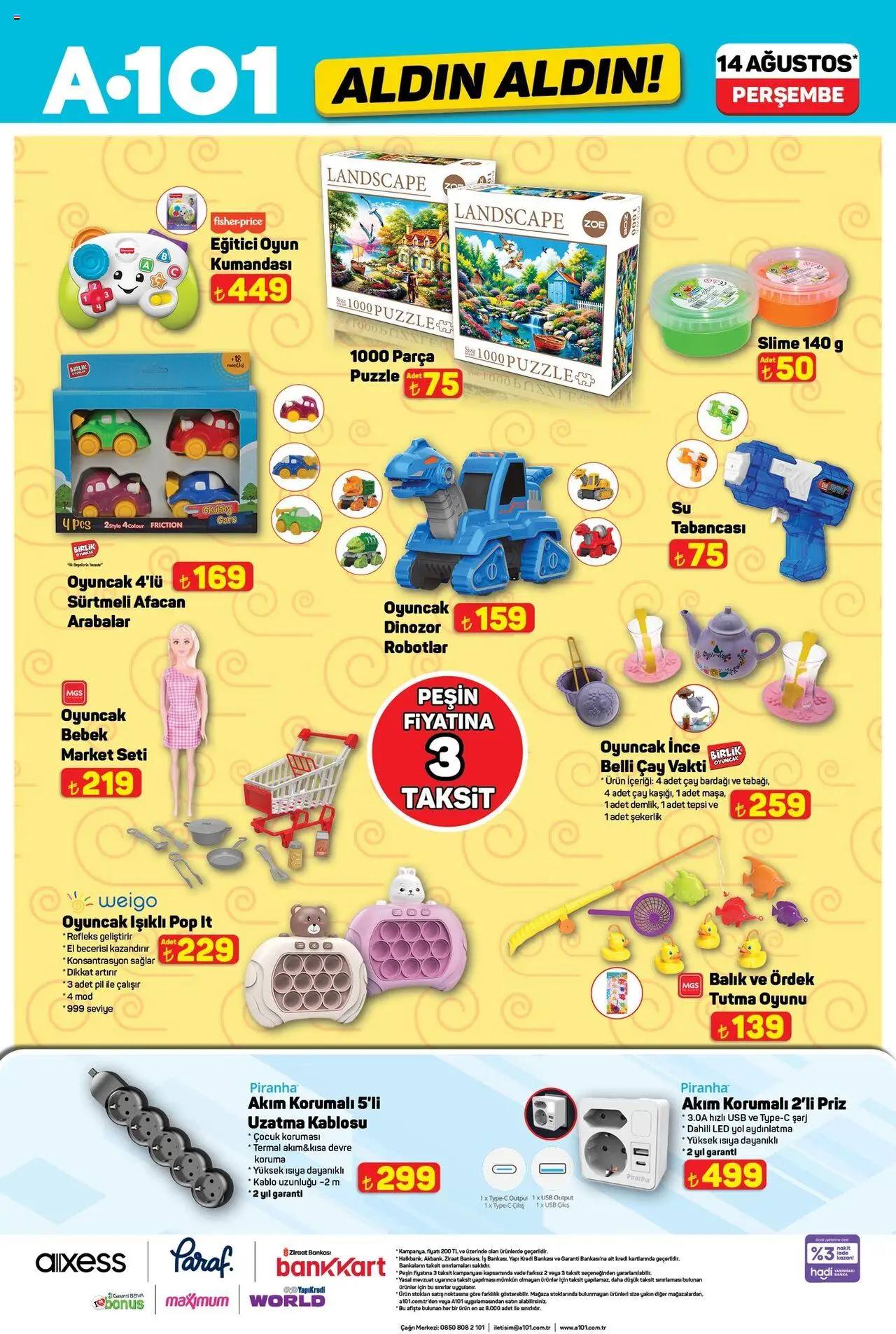 A101 Katalog Aldın Aldın - 14.08.2025 tarihinden itibaren geçerlidir | Sayfa: 10 | Ürünler: Şekerlik, Balık, Kablo, Oyun