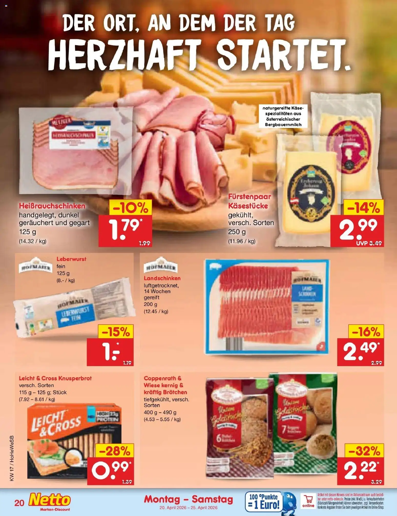 Netto Marken-Discount Prospekt Hannover	 – gültig ab 20.04.2026 | Seite: 22 | Produkte: Käse