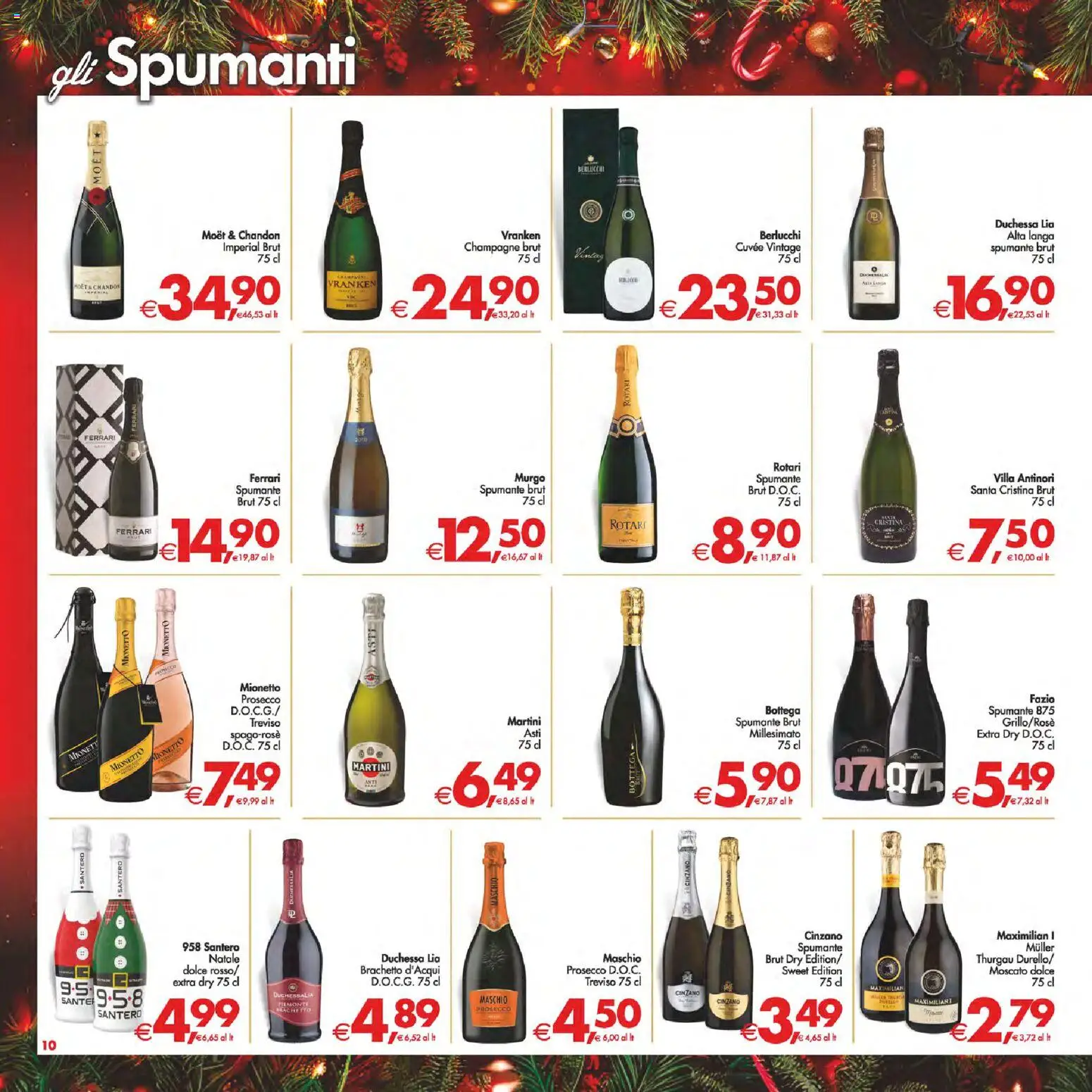 Volantino Decò del 16.12.2025 | Pagina: 10 | Prodotti: Prosecco, Spumante, Champagne