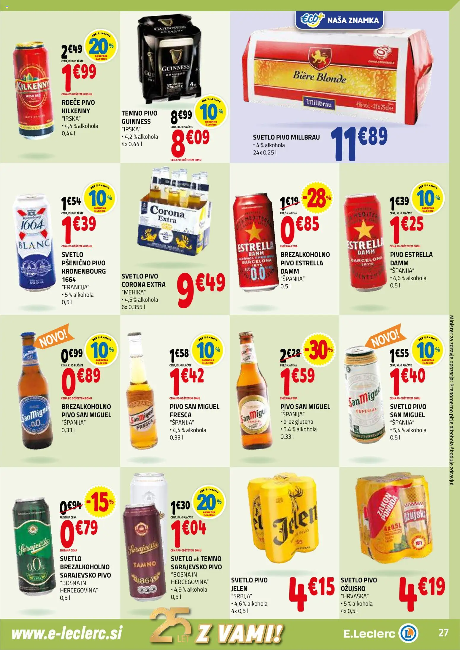 Novi E.leclerc katalog ponudbe – veljaven od 07.01.2026 | Stran: 27 | Izdelki: Pivo