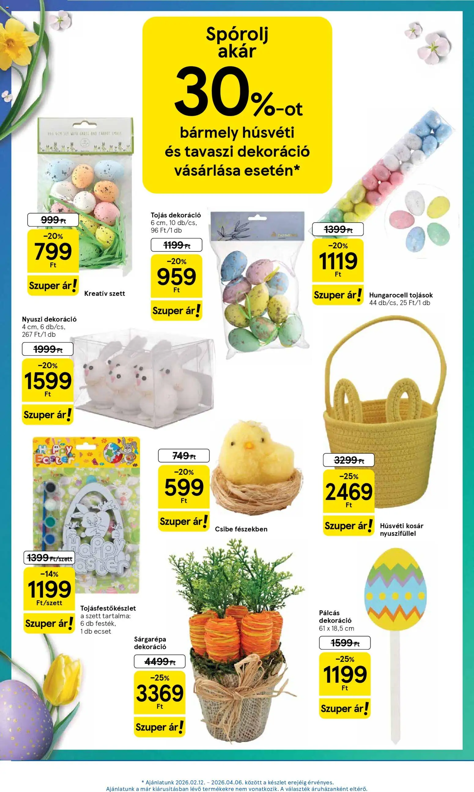 Tesco akciós ujság - amely érvényes a következő dátumtól: 12.03.2026 | Oldal: 33 | Termékek: Kosár, Ecset, Tojás, Dekoráció