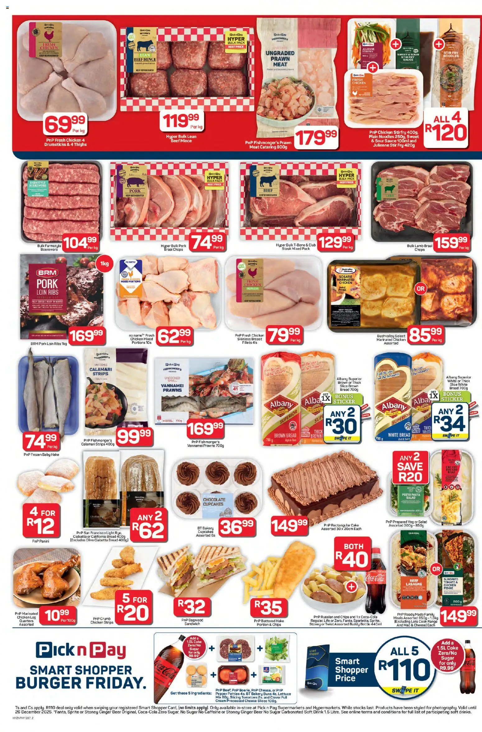 New Pick n Pay catalogue – valid from 23.10.2025 | Page: 2 | Products: Cake, Boerewors, Chicken, Beef