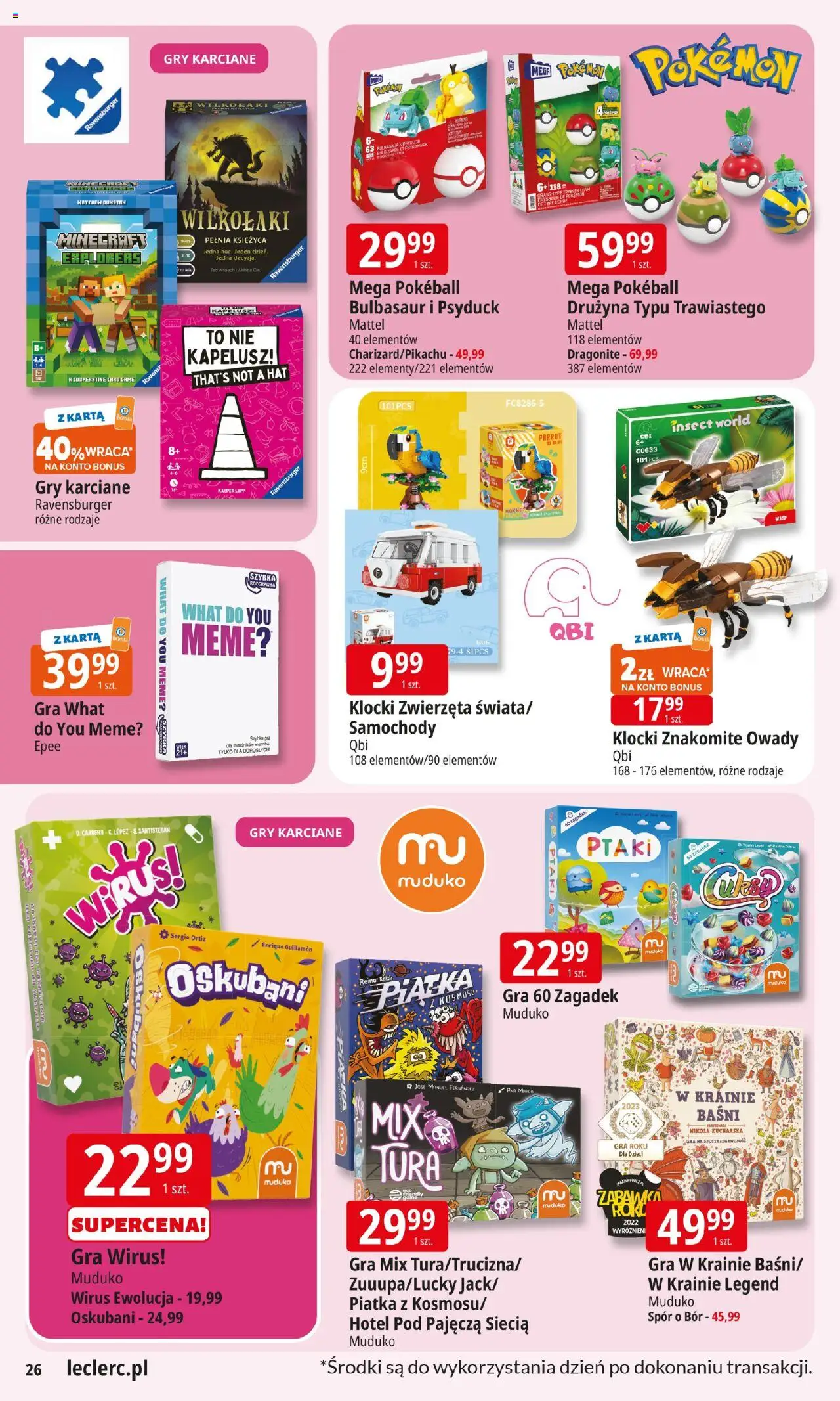 E.Leclerc Gazetka - Elbląg od 22.07.2025 | Strona: 26 | Produkty: Karta, Kapelusz, Gra, Gry