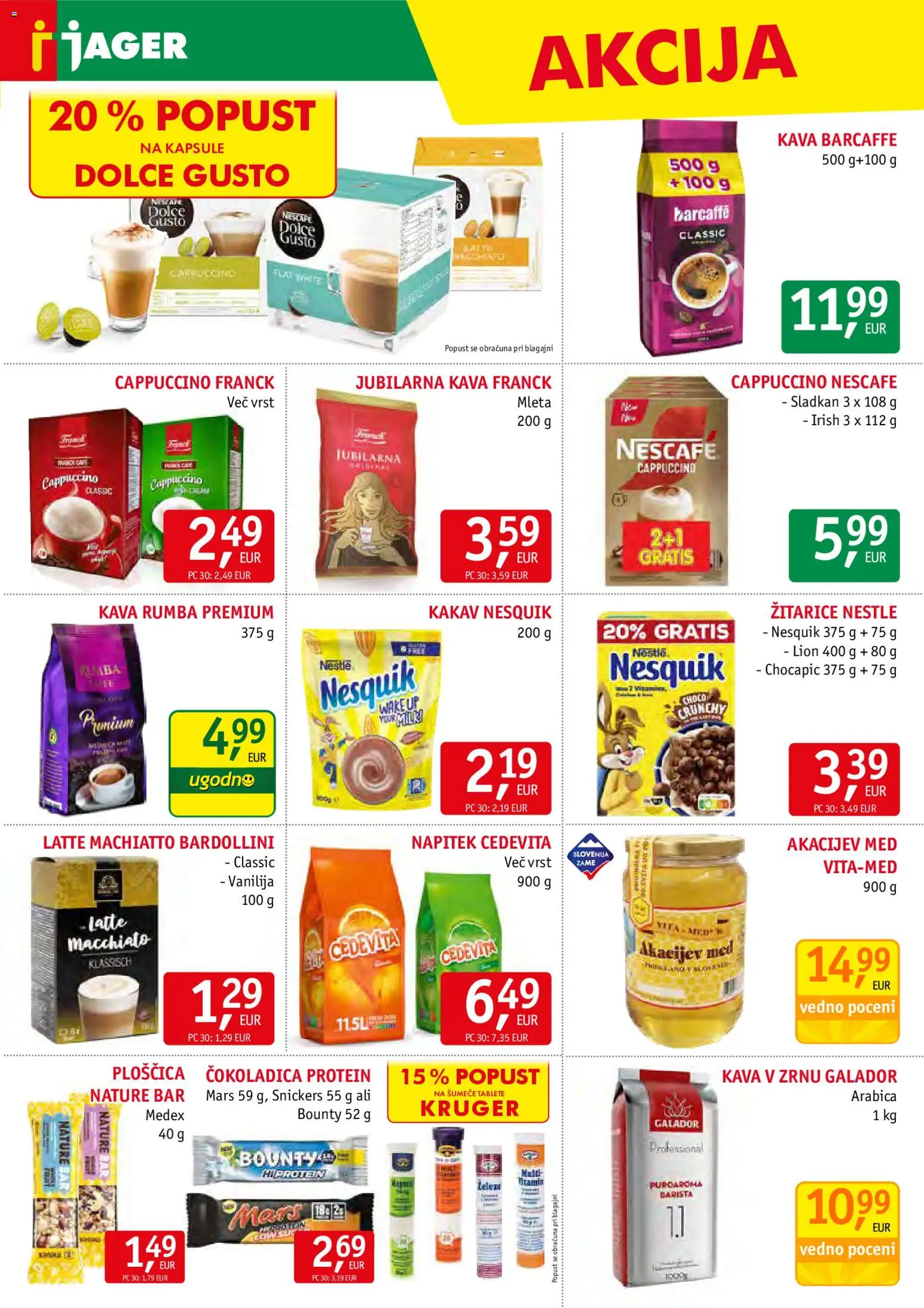 Novi Jager katalog ponudbe – veljaven od 04.03.2026 | Stran: 11 | Izdelki: Kakav, Kava