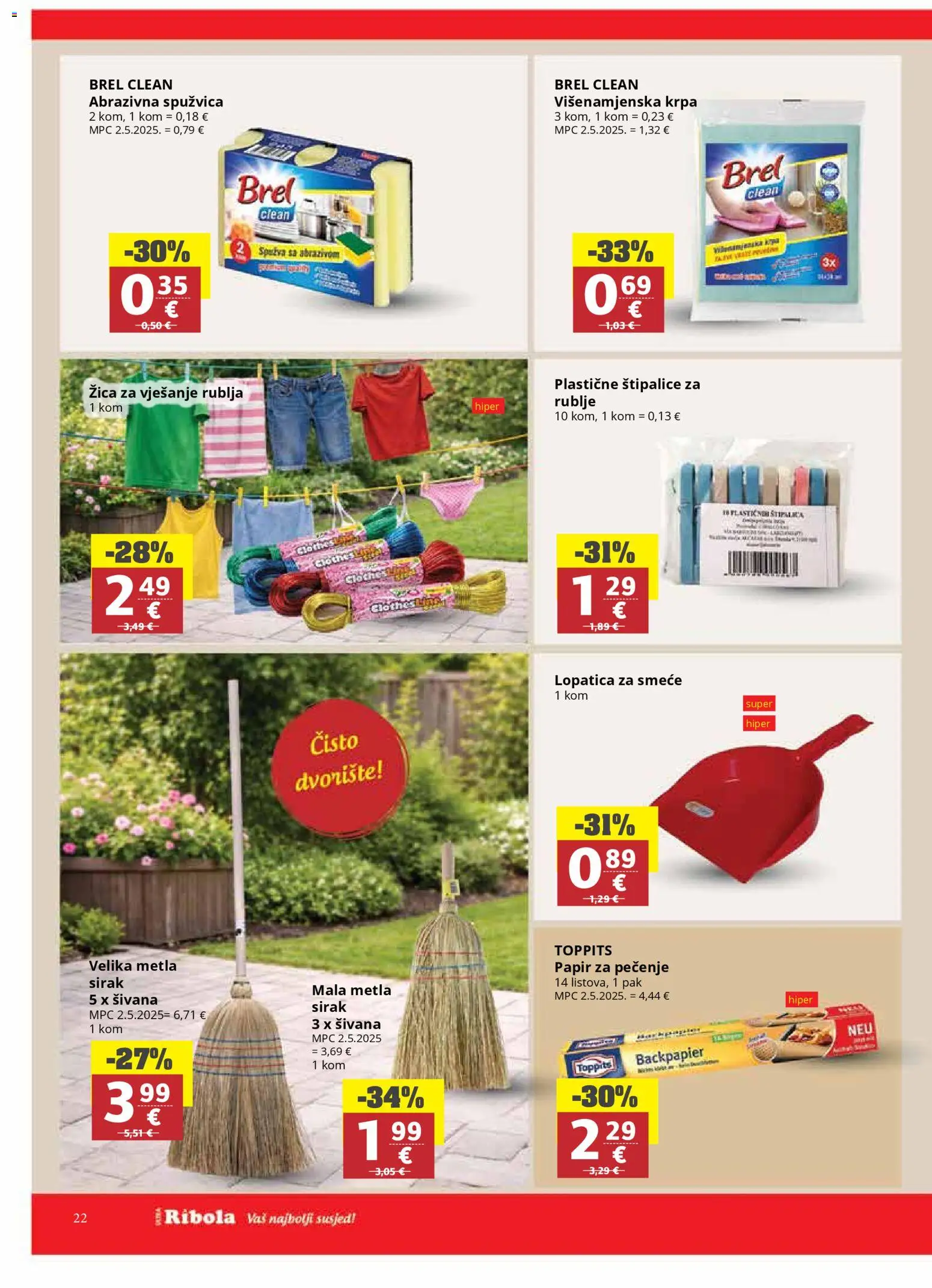 Ribola katalog | vrijedi od 11.03.2026 | Stranica: 22 | Proizvodi: Spužva, Krpa, Papir za pečenje, Lopatica