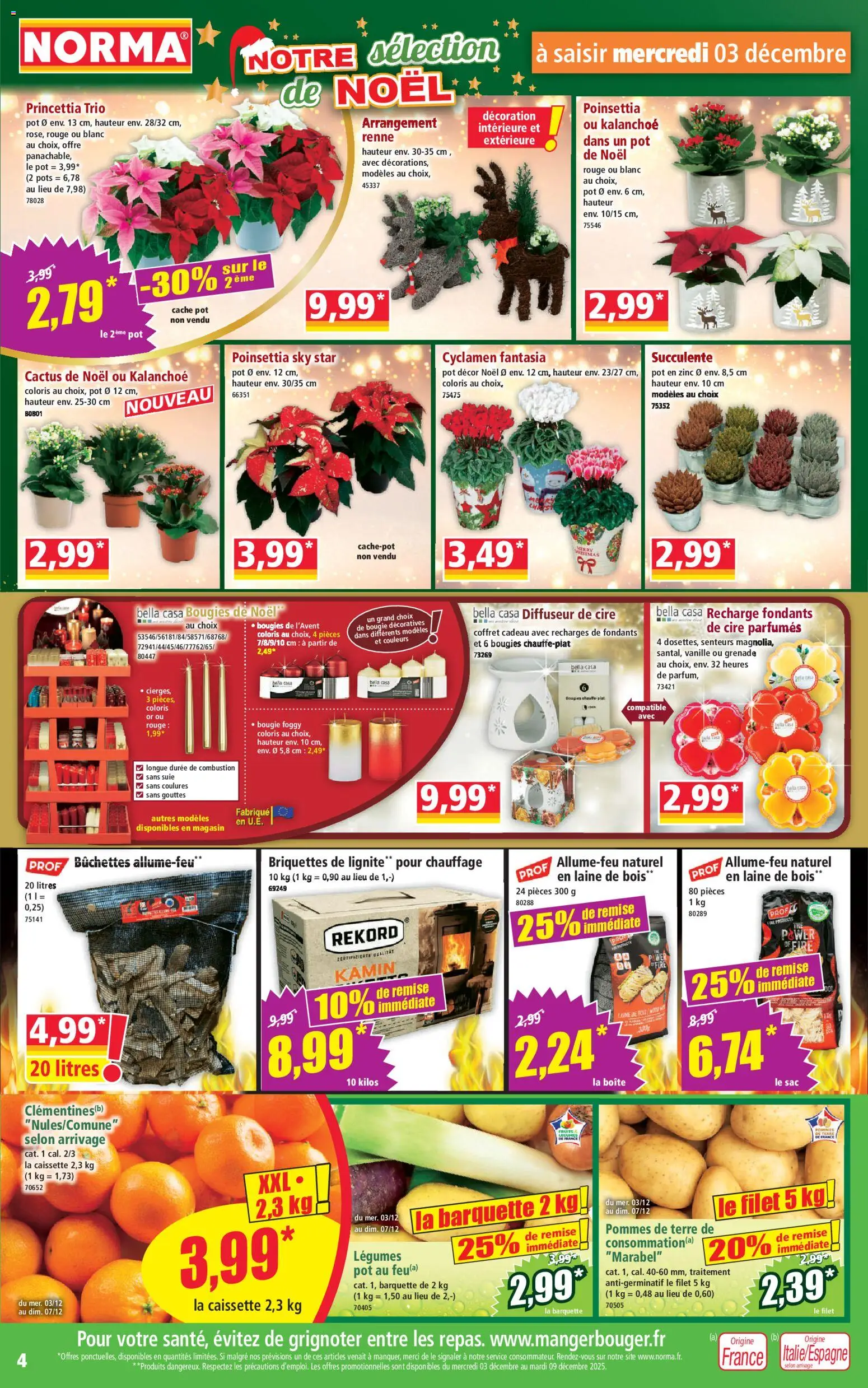 {H1} | Page: 4 | Produits: Cire, Poinsettia, Diffuseur, Pommes