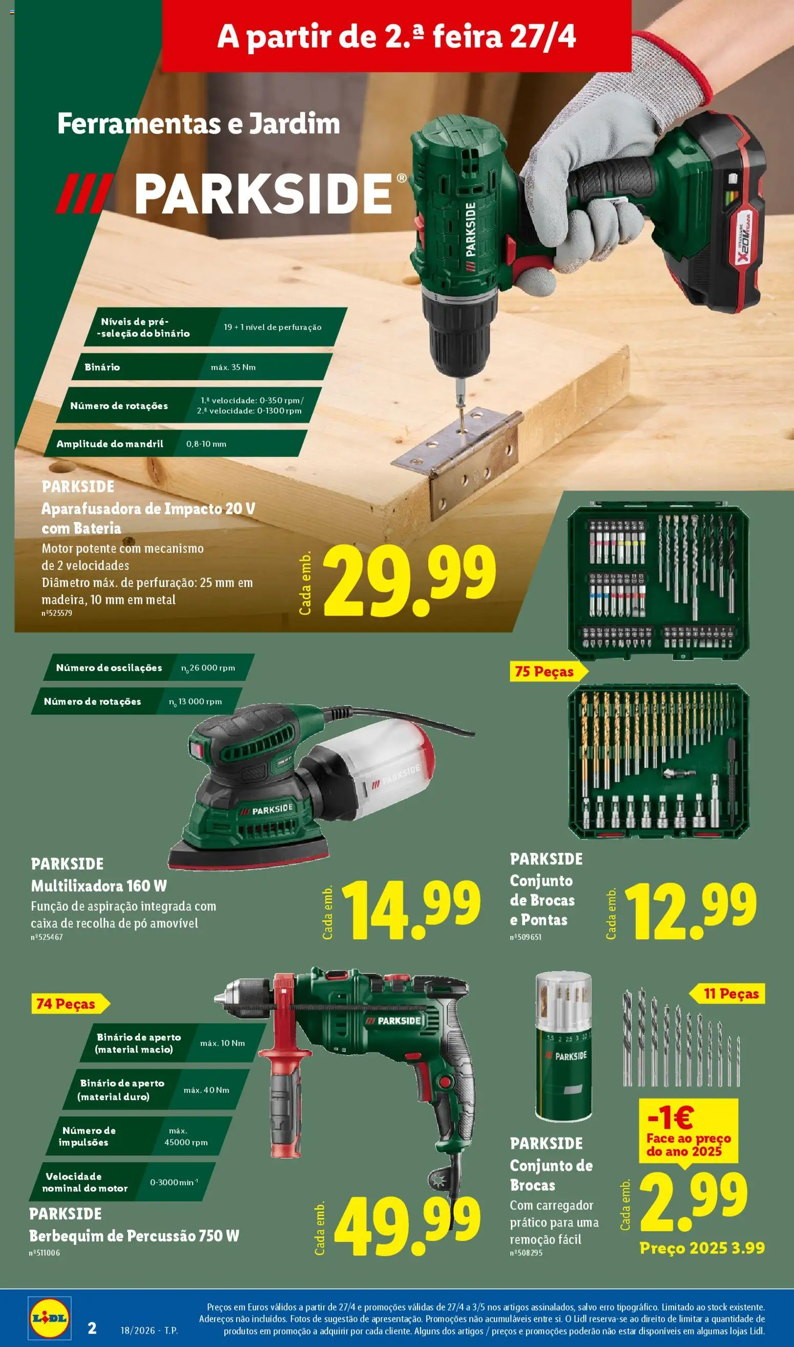 Lidl Novidades │ válido de 27.04.2026 | Página: 2 | Produtos: Pó, Ferramentas, Caixa, Bateria