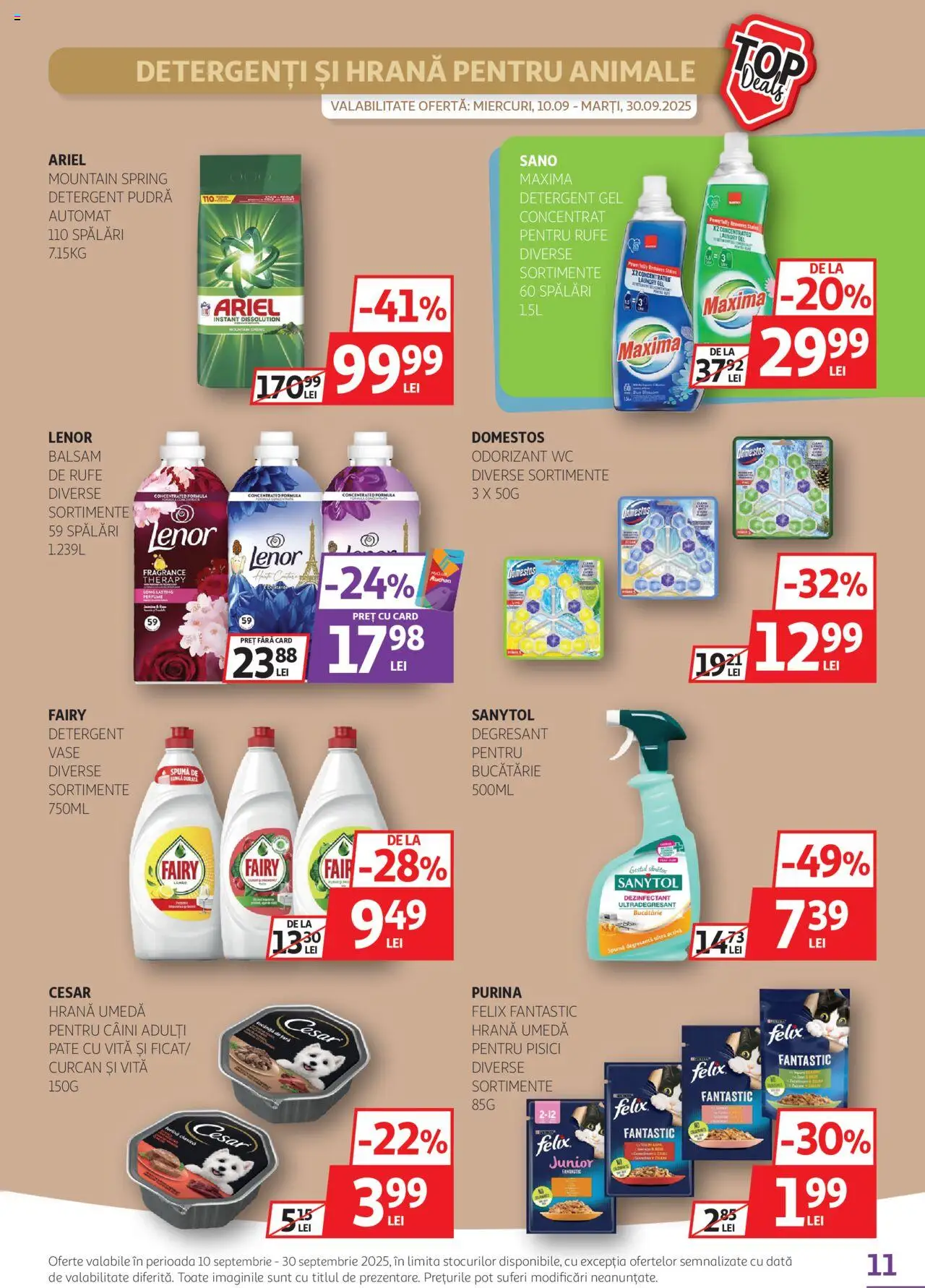 Noul catalog Auchan – valabil de la 10.09.2025 | Pagină: 11 | Produse: Bucătărie, Pudră, Balsam, Detergent