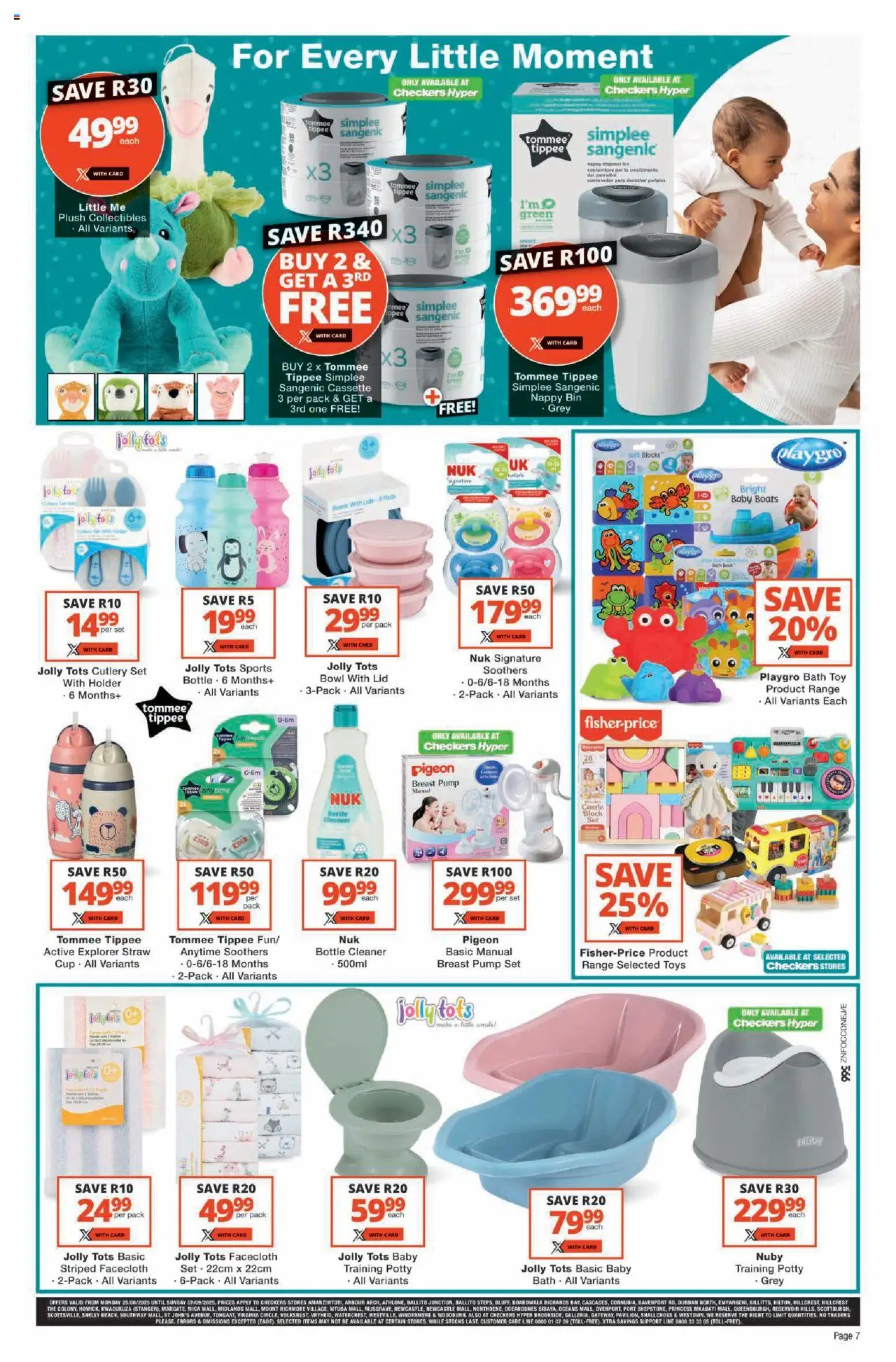 Checkers KwaZulu-Natal - Baby Promotion │ valid from 25.08.2025 | Page: 7 | Products: Bowl, Toys, Bath