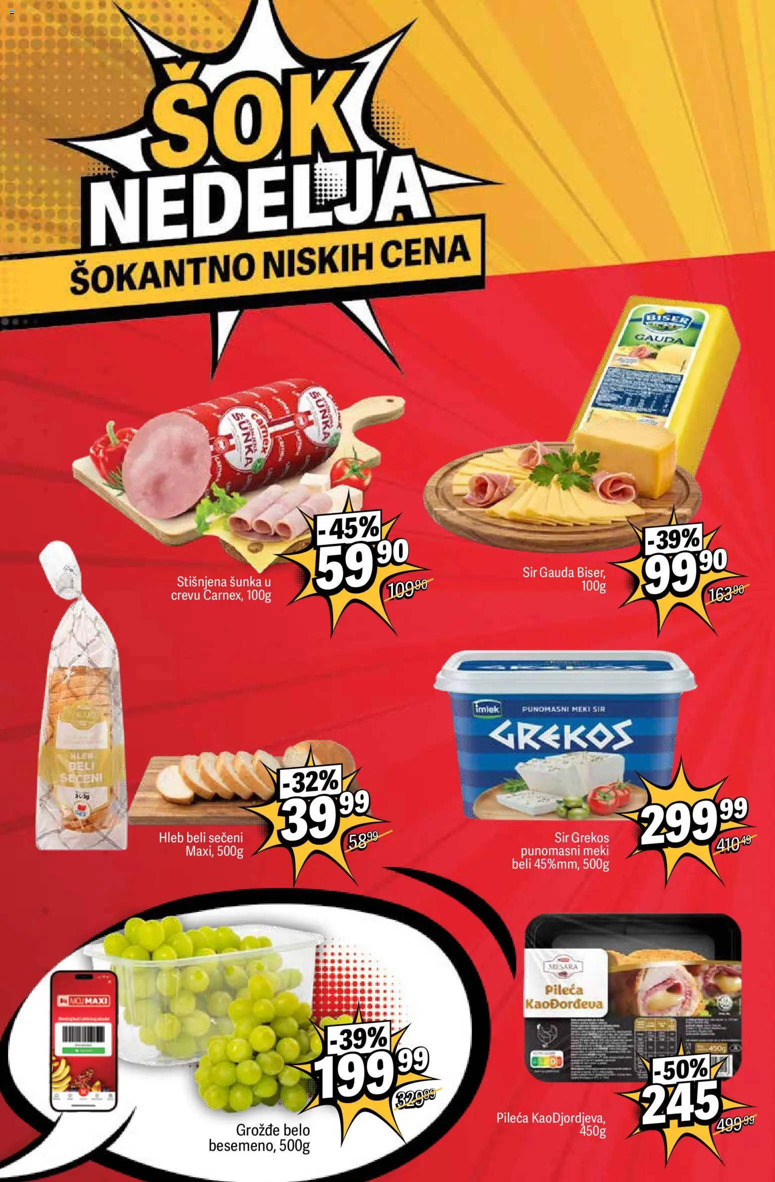 Maxi katalog - važi od 13.04.2026 | Strana: 2 | Proizvode: Sir, Hleb, Šunka