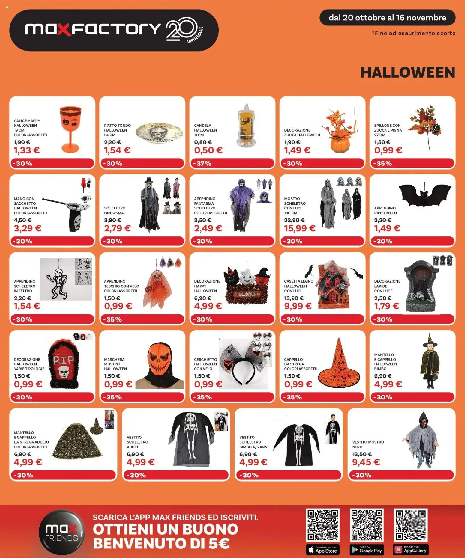 Volantino Max Factory del 20.10.2025 | Pagina: 40 | Prodotti: Vestito, Zucca, Cappello, Candela
