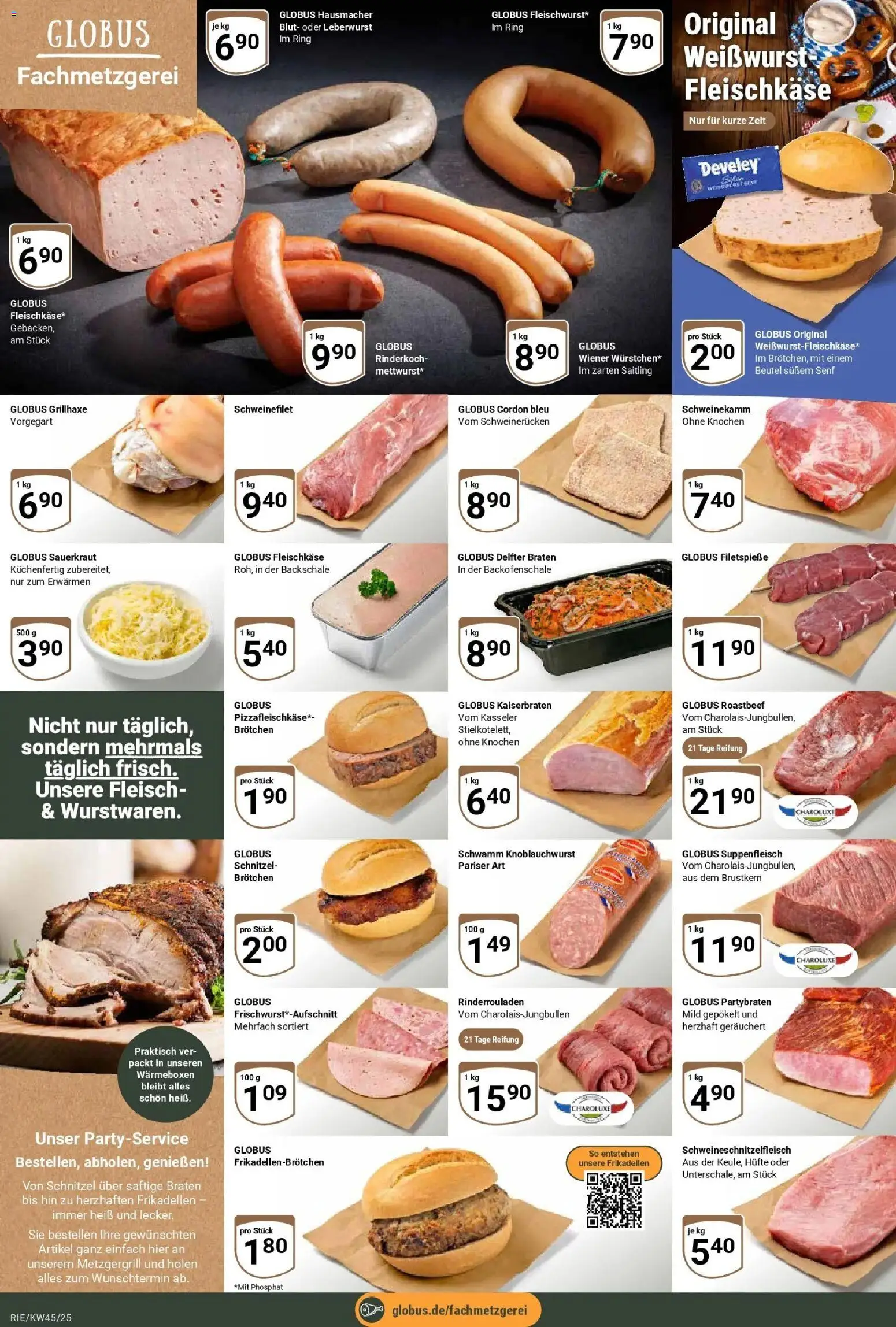 Globus prospekt Bochum-Riemke	 – gültig ab 02.11.2025 | Seite: 8 | Produkte: Rinderrouladen, Weißwurst, Suppenfleisch, Schweinerucken