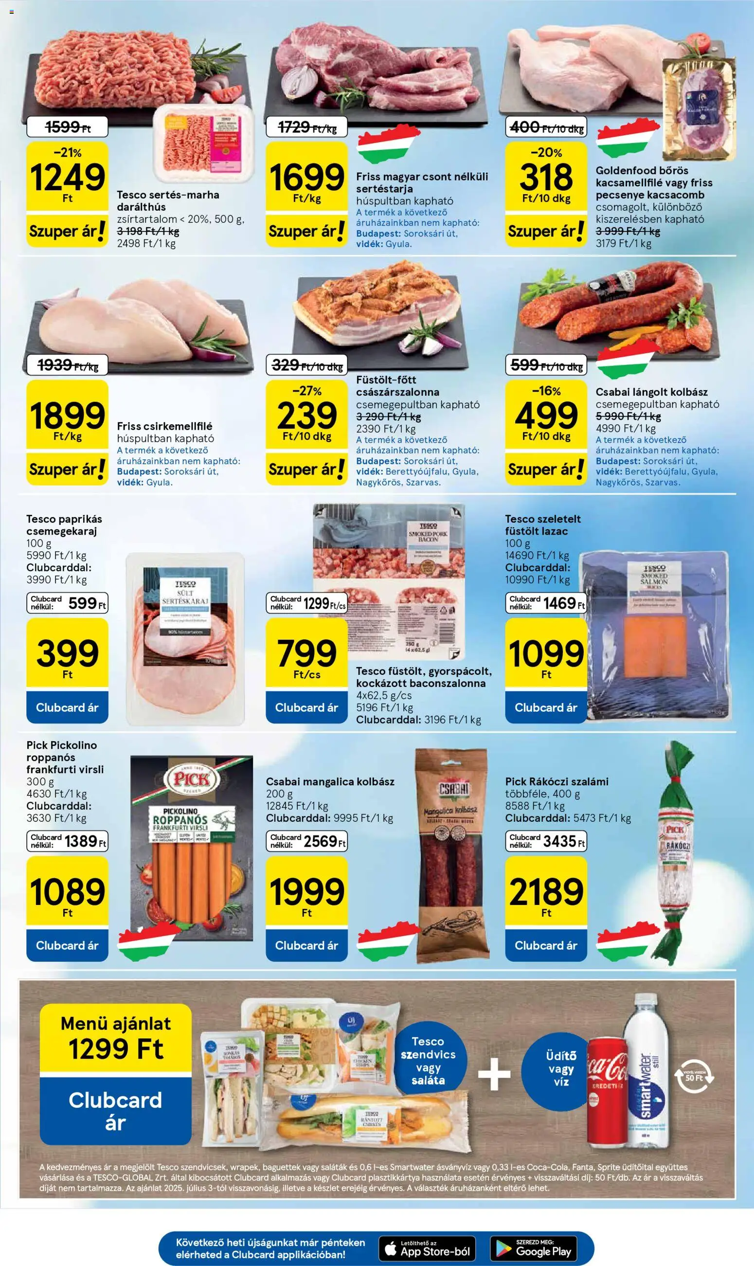 Tesco akciós ujság - amely érvényes a következő dátumtól: 31.03.2026 | Oldal: 3 | Termékek: Pick, Császárszalonna, Ásványvíz, Saláta