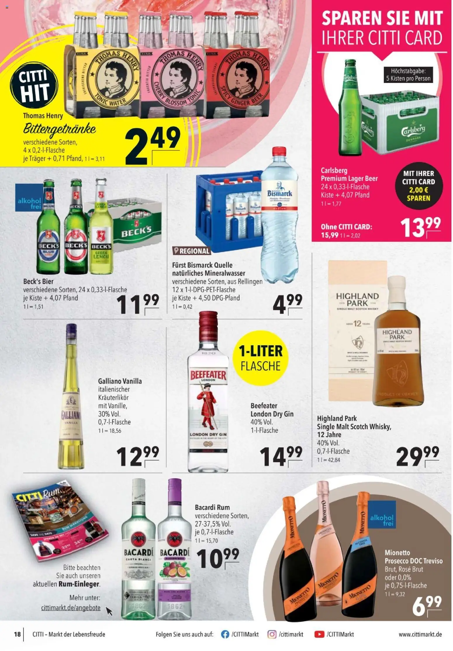 CITTI tilbudsavis – gyldig fra 29.04.2026 | Side: 18 | Produkter: Gin, Whisky, Cherry