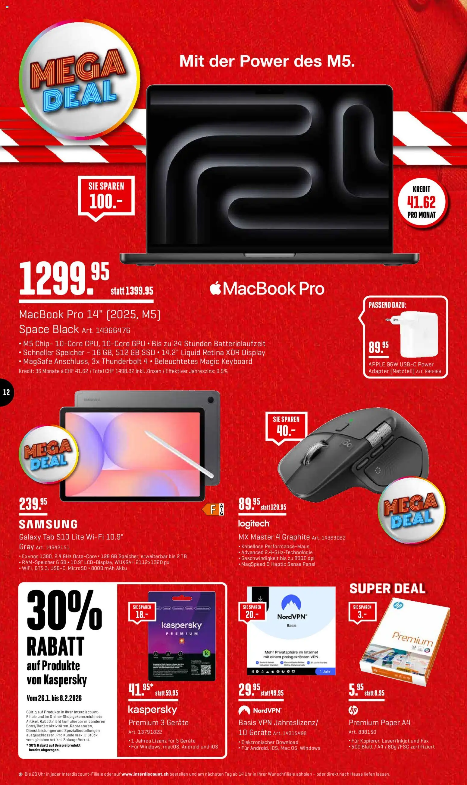 Interdiscount Aktionen – gültig ab 26.01.2026 | Seite: 12 | Produkte: Apple, Samsung, Macbook, Adapter