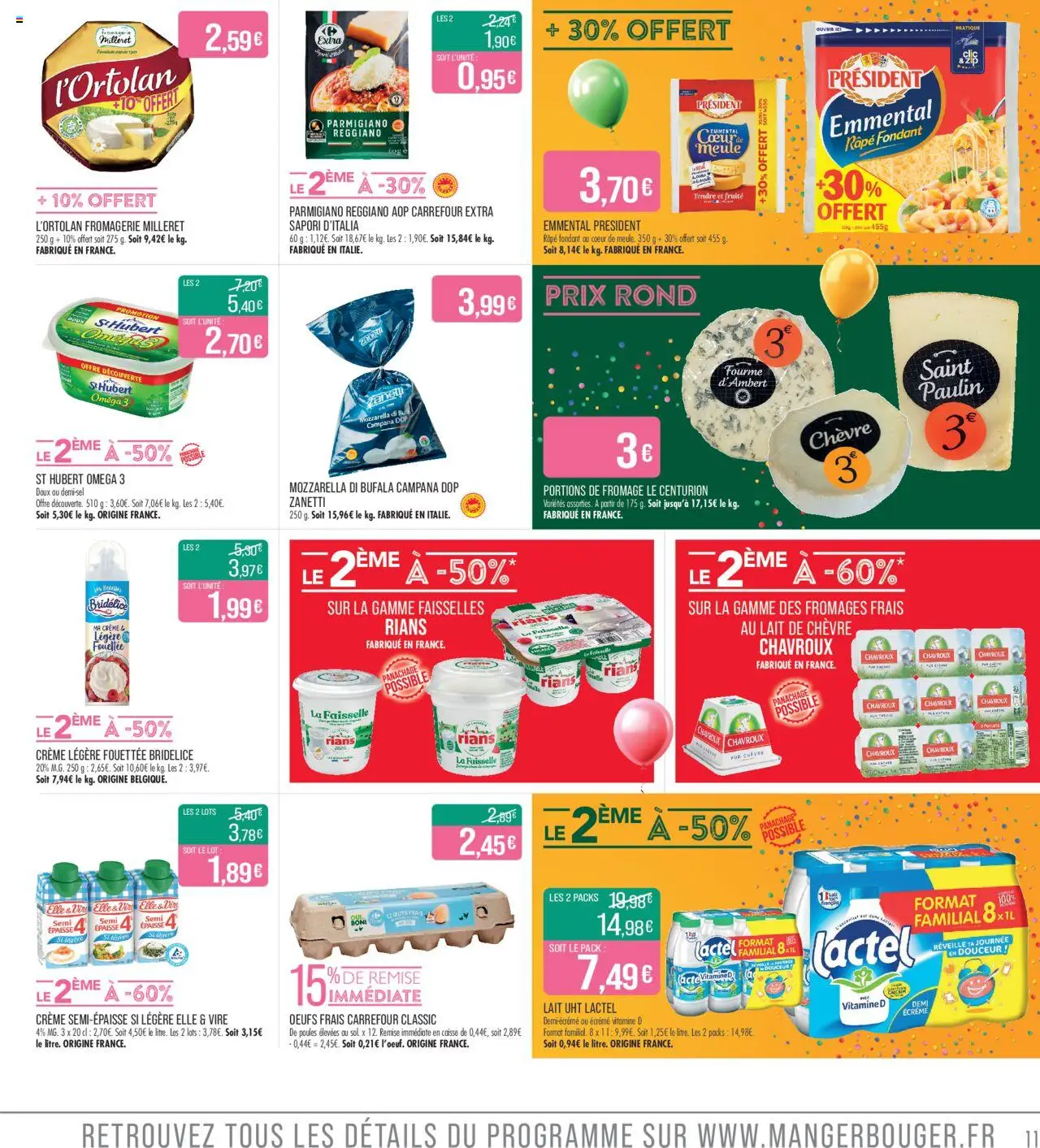 | Page: 11 | Produits: Parmesan, Cottage cheese, Fromage, Vin