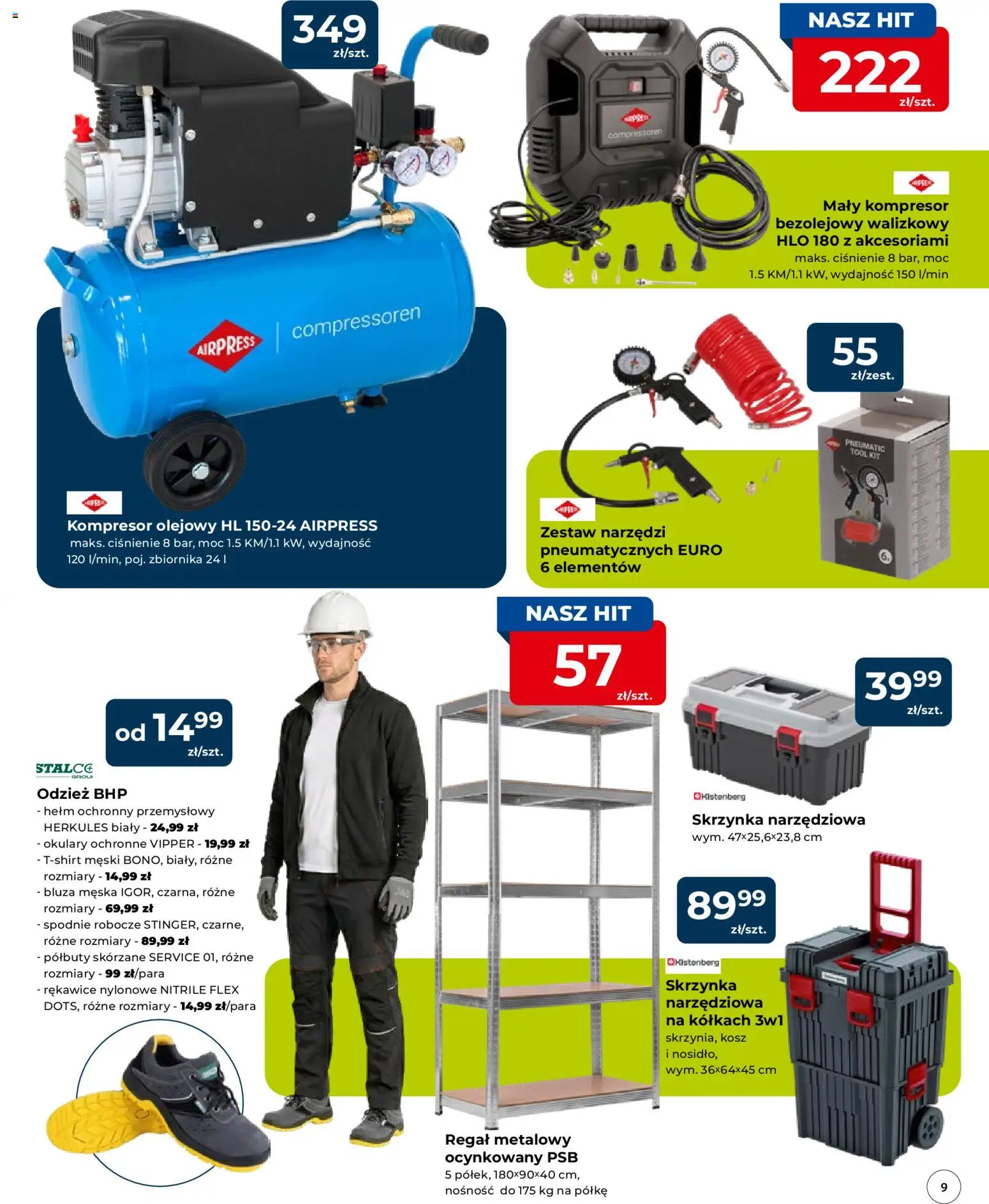 Mrówka gazetka - Elbląg od 09.04.2026 | Strona: 9 | Produkty: Spodnie, Okulary, Regał metalowy, Regał