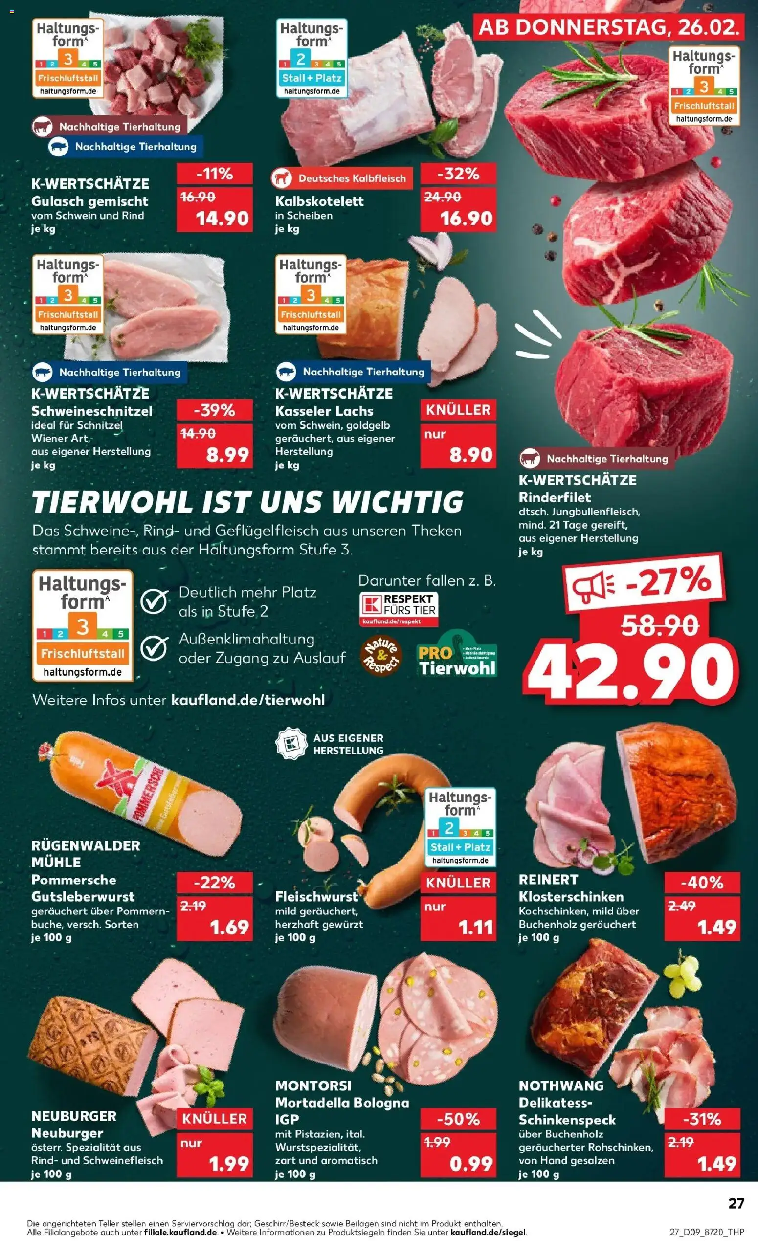Kaufland prospekt Eggenfelden	 – gültig ab 26.02.2026 | Seite: 27 | Produkte: Mühle, Lachs, Gulasch, Schweinefleisch
