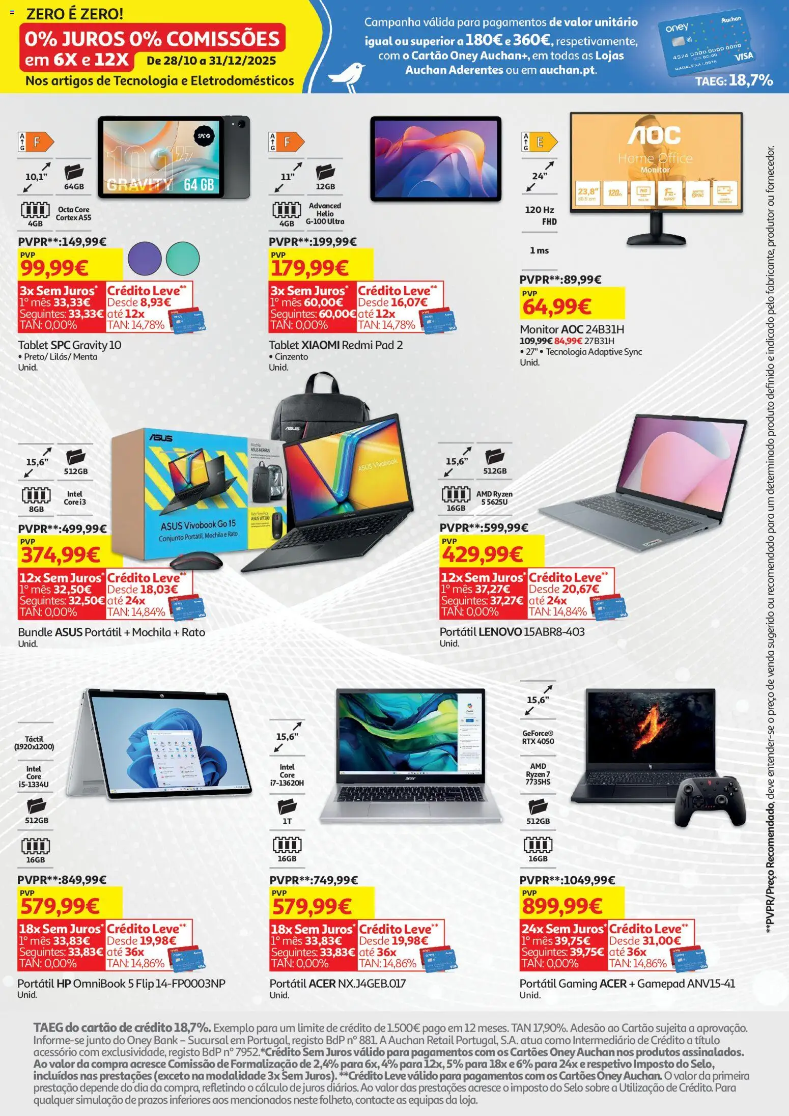 Auchan - Black Friday │ válido de 01.11.2025 | Página: 7 | Produtos: Mochila, Monitor, Tablet