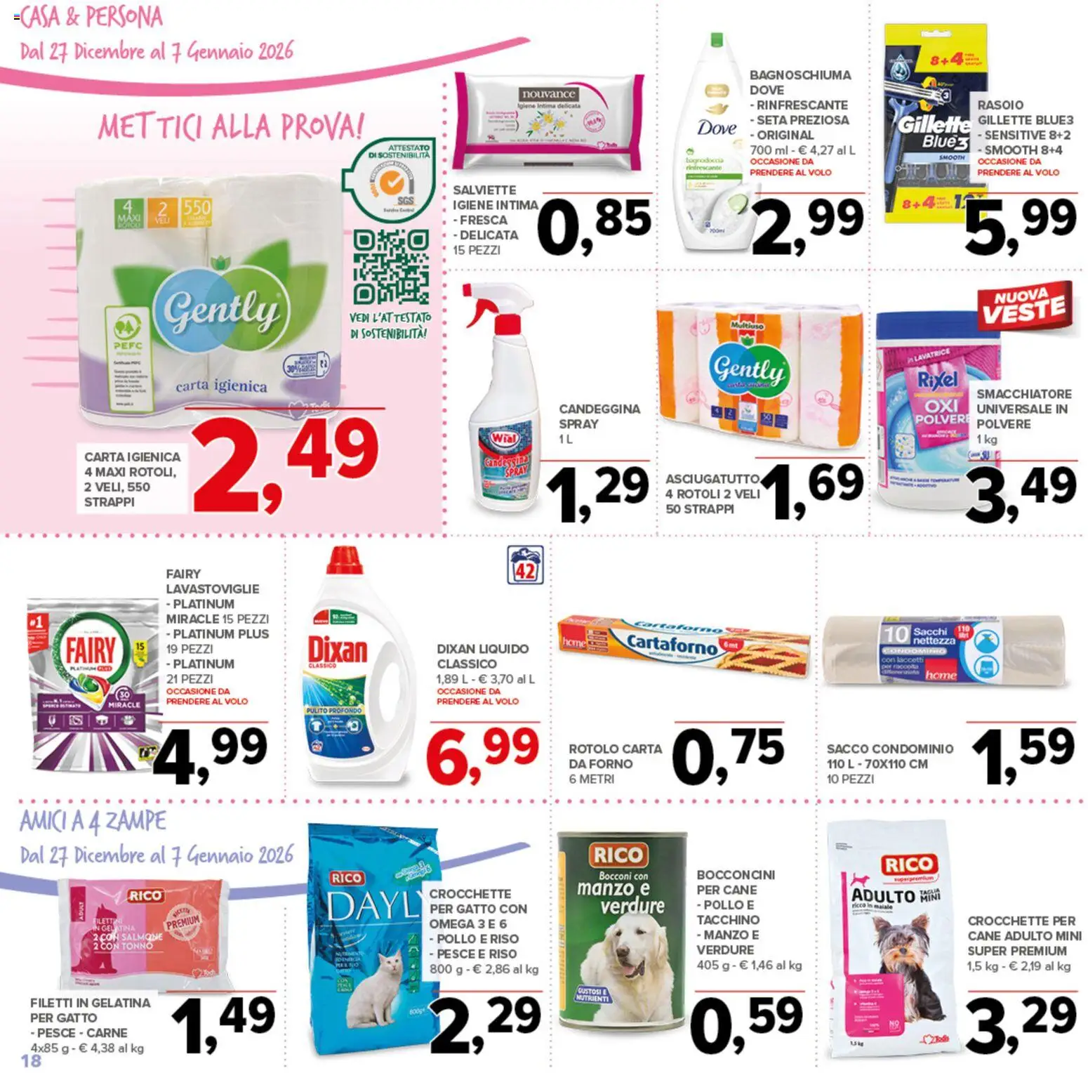 Volantino Todis del 27.12.2025 | Pagina: 18 | Prodotti: Maiale, Smacchiatore, Tacchino, Crocchette