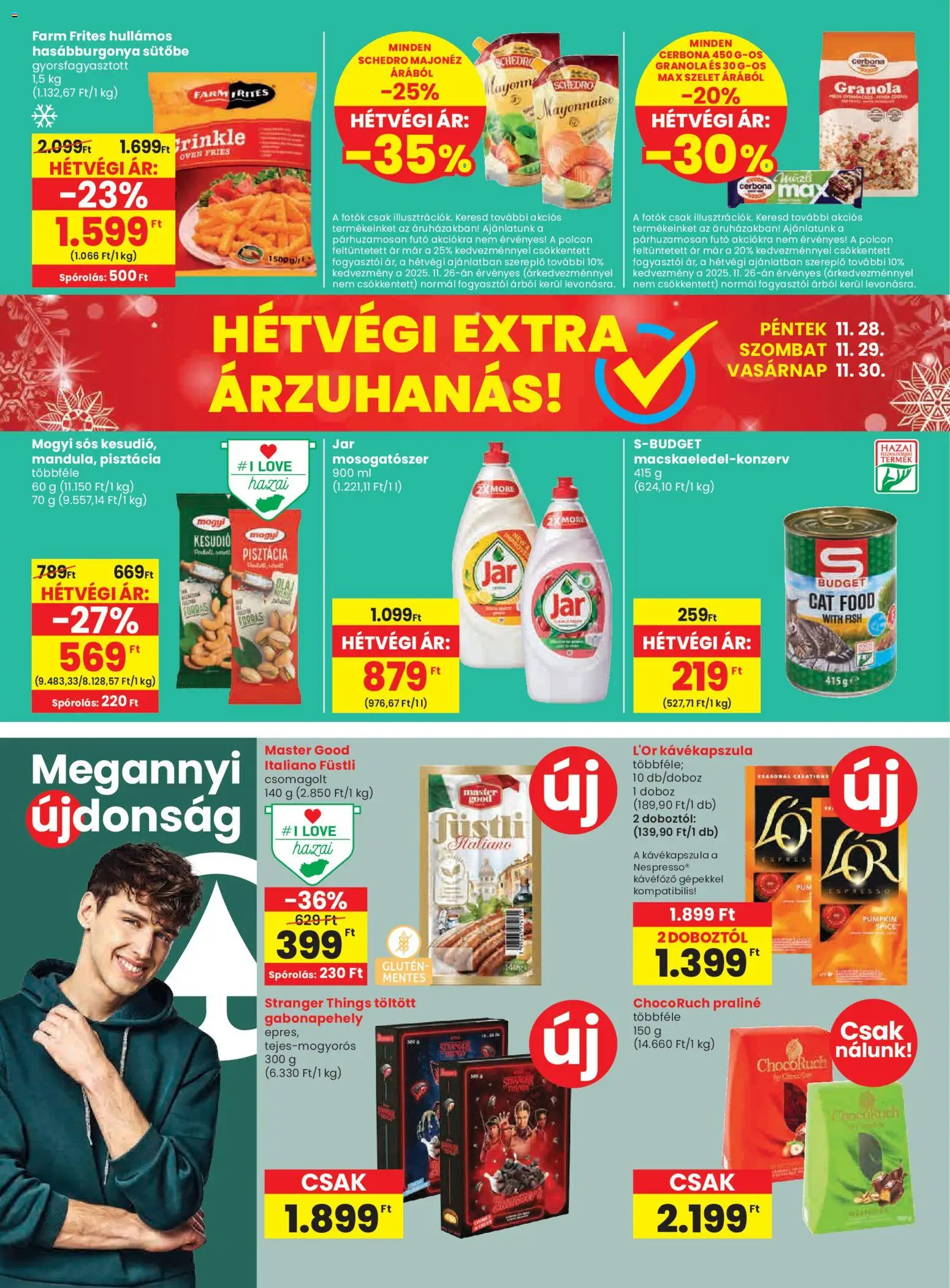 Spar akciós ujság - amely érvényes a következő dátumtól: 27.11.2025 | Oldal: 24 | Termékek: Kávékapszula, Kávéfőző, Granola, Majonéz