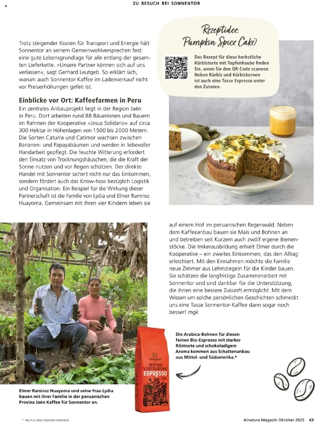 Alnatura Prospekt – gültig ab 01.10.2025 | Seite: 43 | Produkte: Kaffee, Bananen, Kürbis