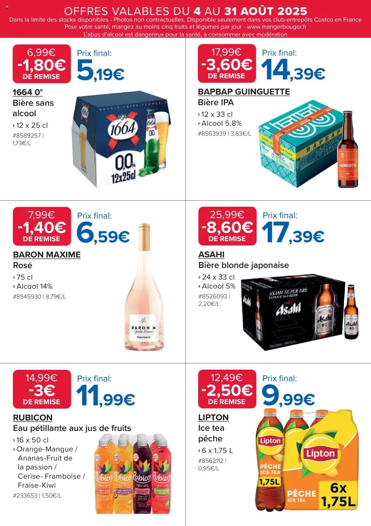  | Page: 15 | Produits: Alcool, Framboise, Pêche, Eau pétillante