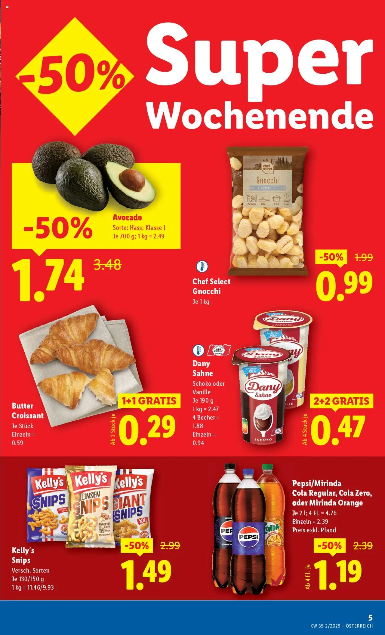Lidl Flugblatt gültig ab 28.08.2025 | Seite: 7 | Produkte: Sahne, Avocado, Milch, Butter