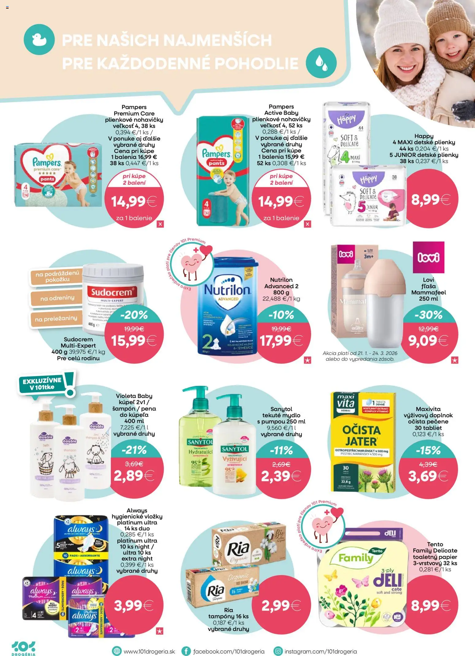 Nové 101 drogerie akcie – leták je platný od 21.01.2026 | Strana: 8 | Produkty: Nutrilon, Šampón, Mydlo, Sudocrem