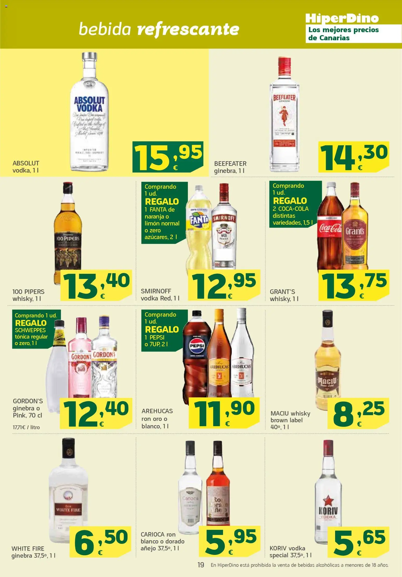 HiperDino folleto │ válido desde el 23.01.2026 | Página: 19 | Productos: Σφουγγαρίστρα, Ginebra, Vodka, Whisky